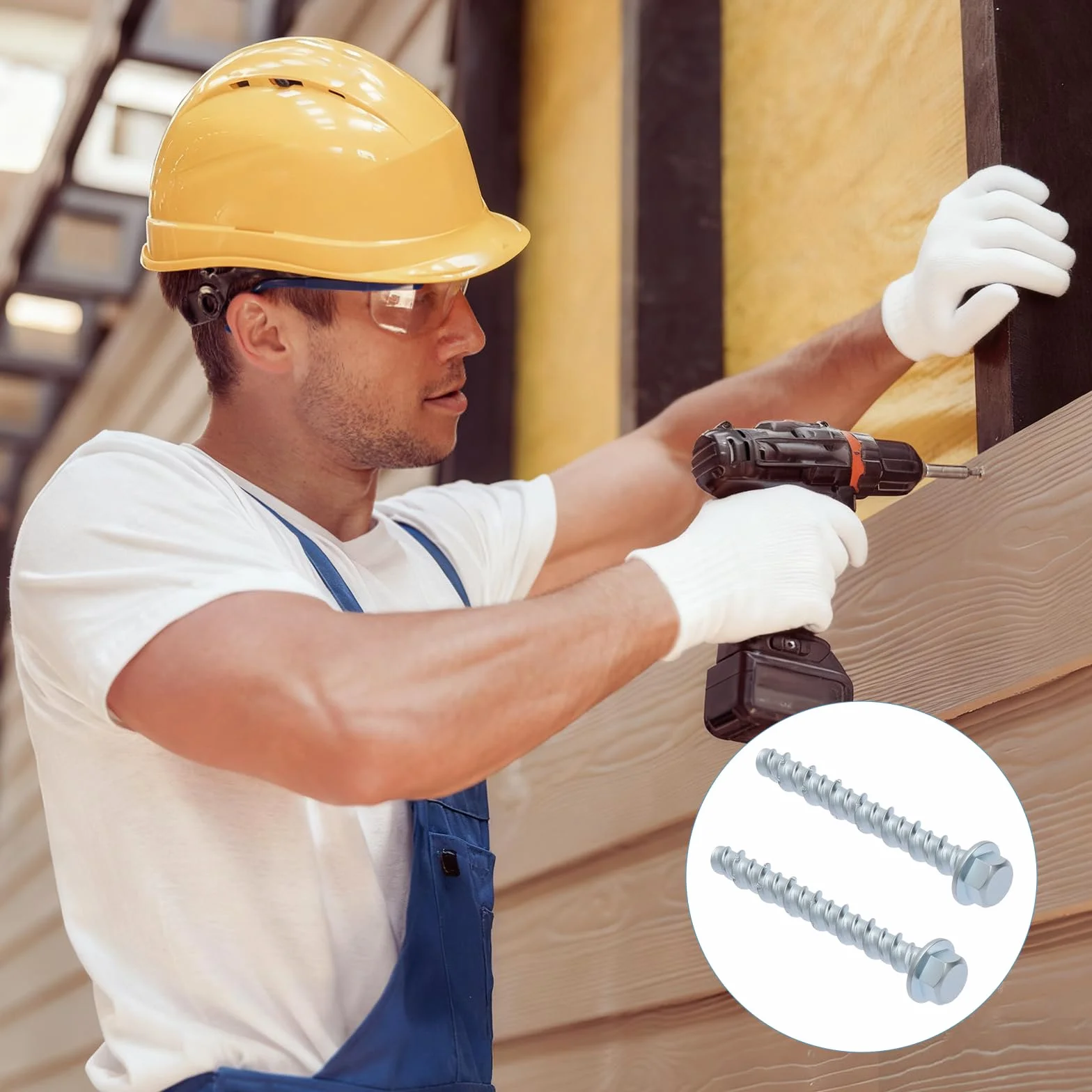 20 sztuk śrub do betonu M6 x 60 bez kołków, łeb sześciokątny z rękawicami, śruba do betonu do muru, betonu, DIY, dla majsterkowiczów, projektów przemysłowych
