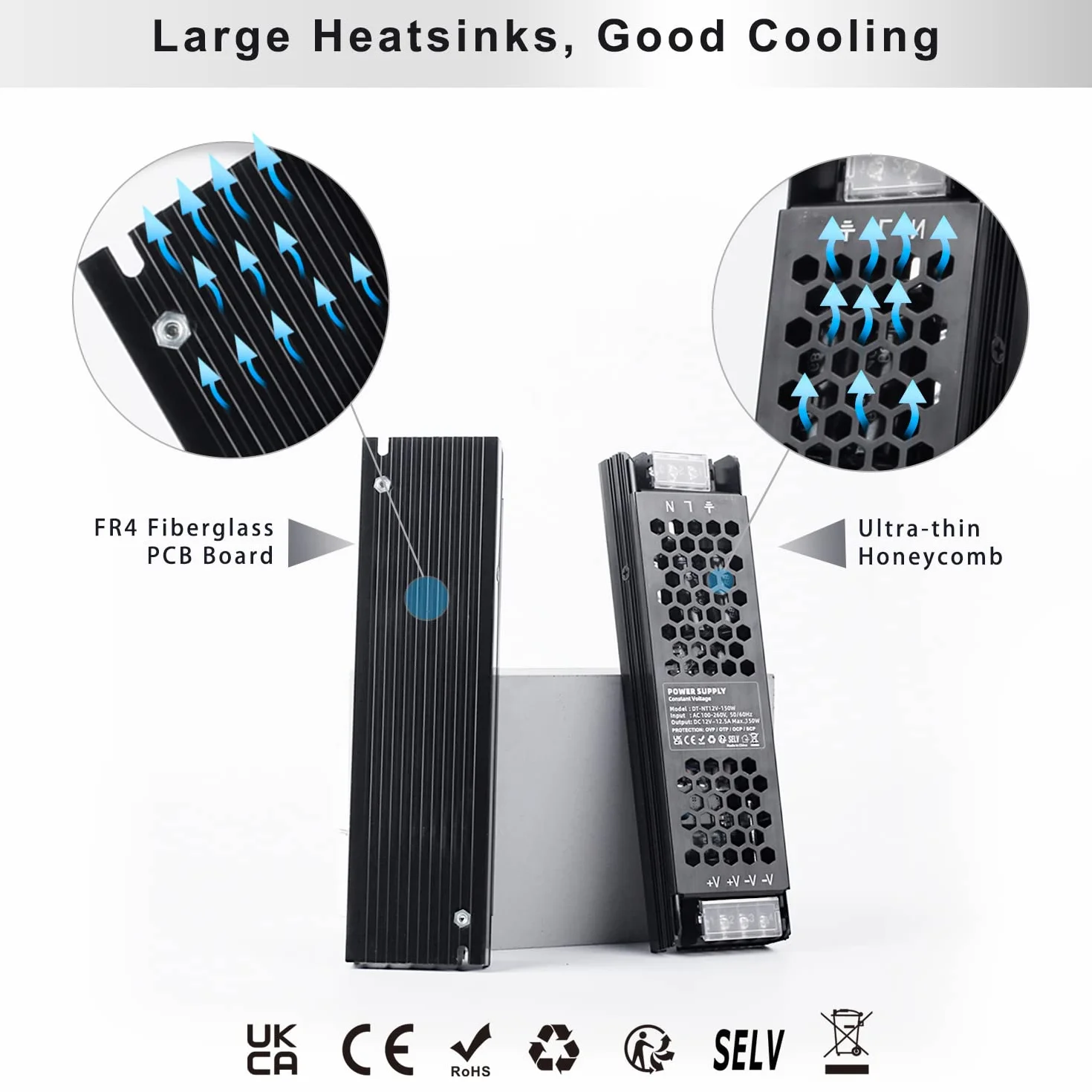 REYLAX Sterownik LED 12 V 150 W 12,5 A Zasilacz Slim 240 V na 12 V DC