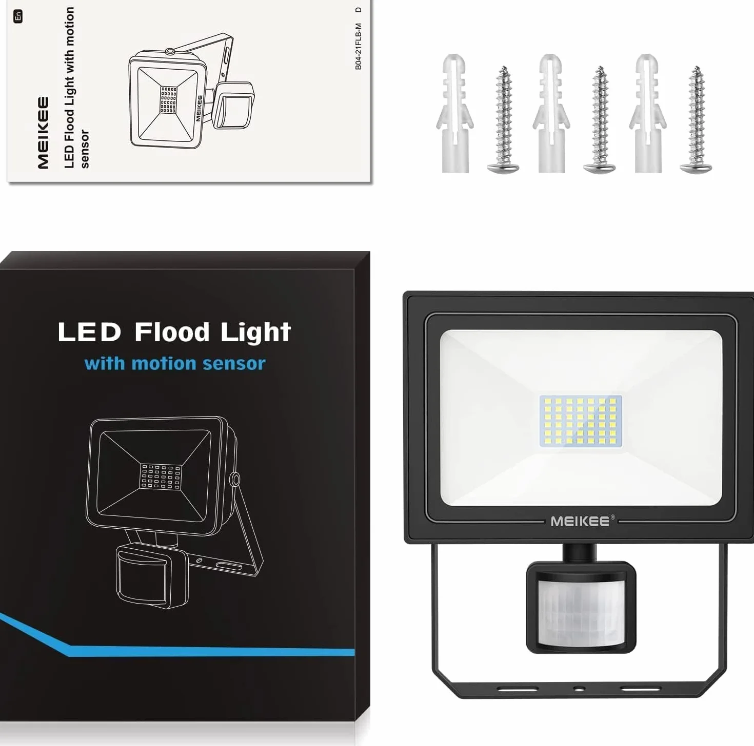 MEIKEE 35W reflektor LED z czujnikiem ruchu 3000LM 6500K IP66 wodoodporna lampa punktowa do ogrodu