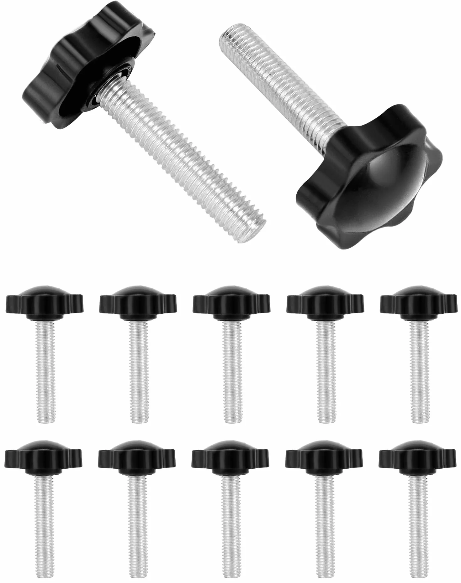 QWORK Zestaw 12 śrub z uchwytem gwiazdowym M8*40MM