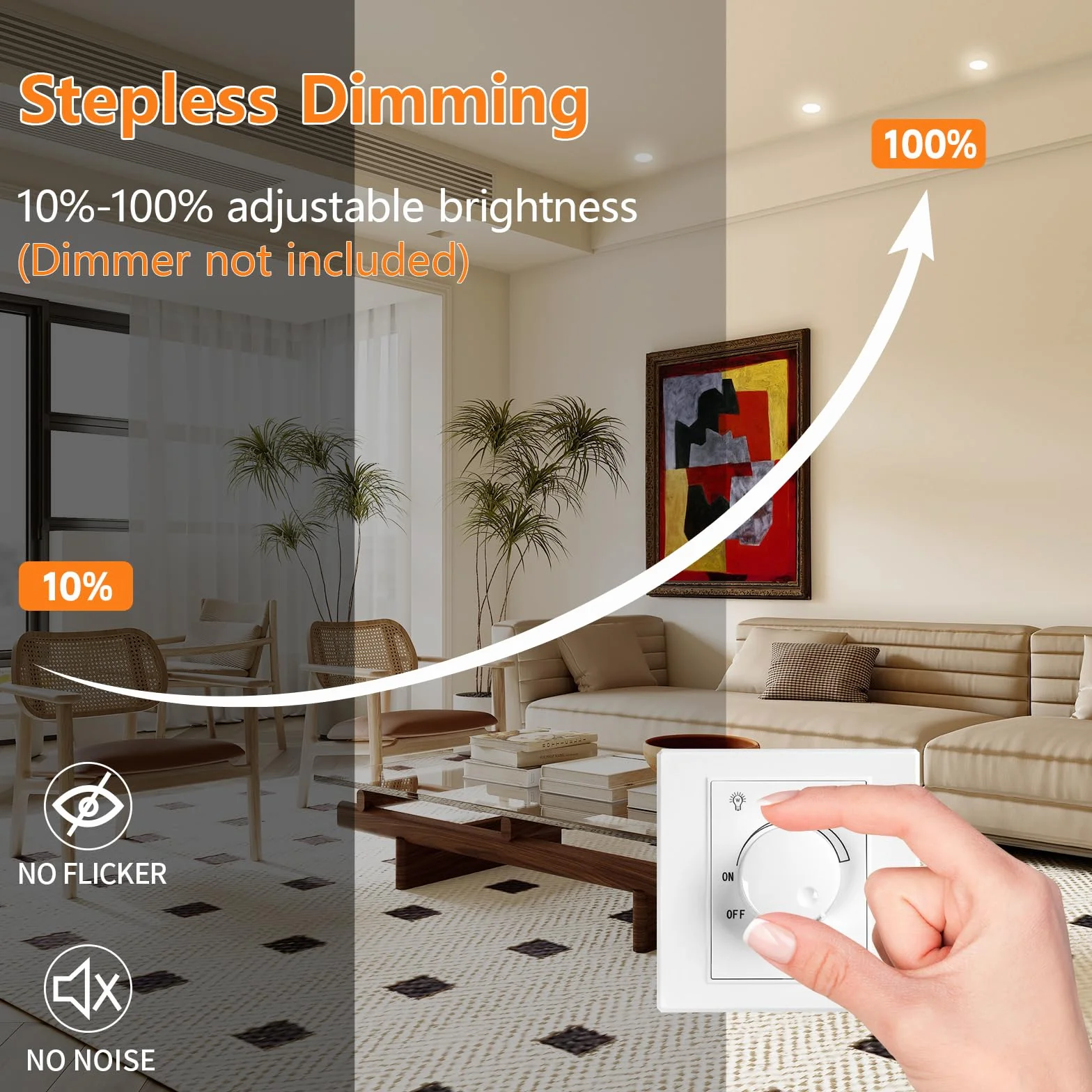 Reflektor LED do zabudowy ściemnialny 5 W IP65 68 mm 500 lm 3000 K 4000 K 6000 K wpuszczany łazienkowy