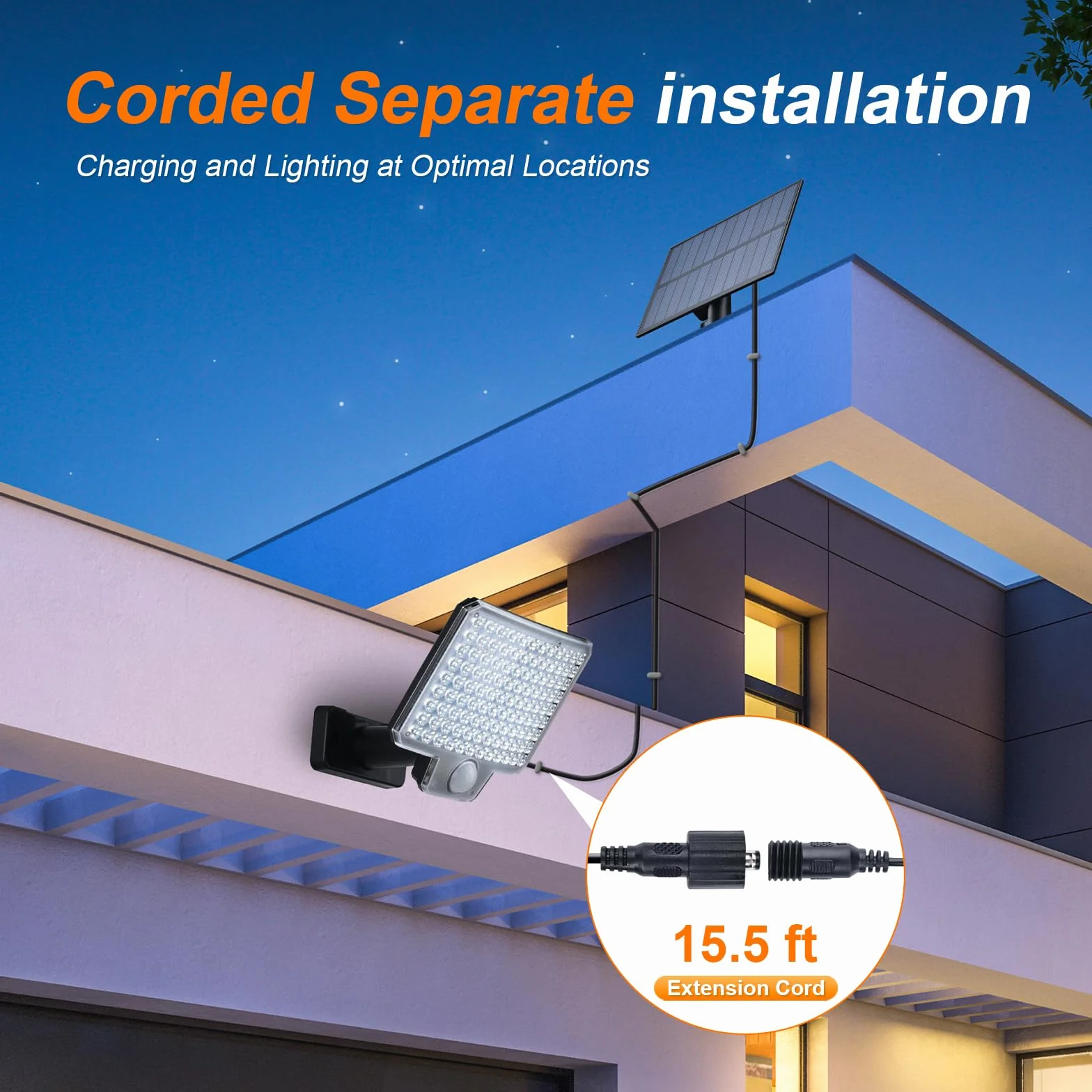 GRIFEMA GD201 Lampa Solarna Zewnętrzna LED 108 Czujnik Ruchu 3 Tryby 1500mAh IP65 Wodoodporna