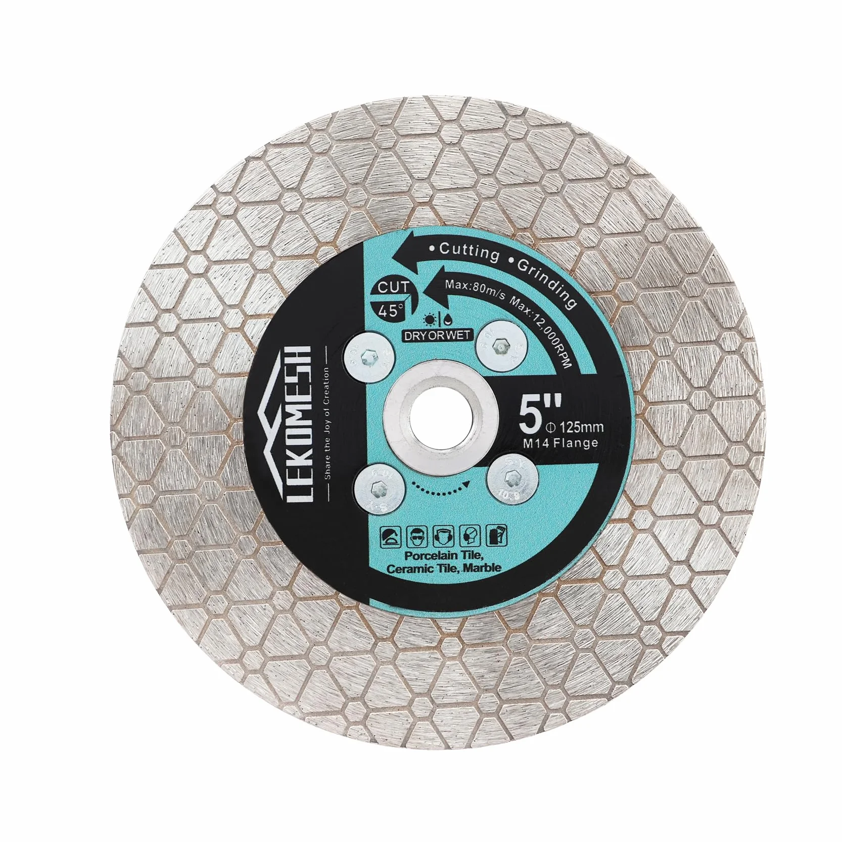Diamentowa tarcza tnąca 125 mm do cięcia płytek ceramicznych, marmuru, granitu, gwint M14