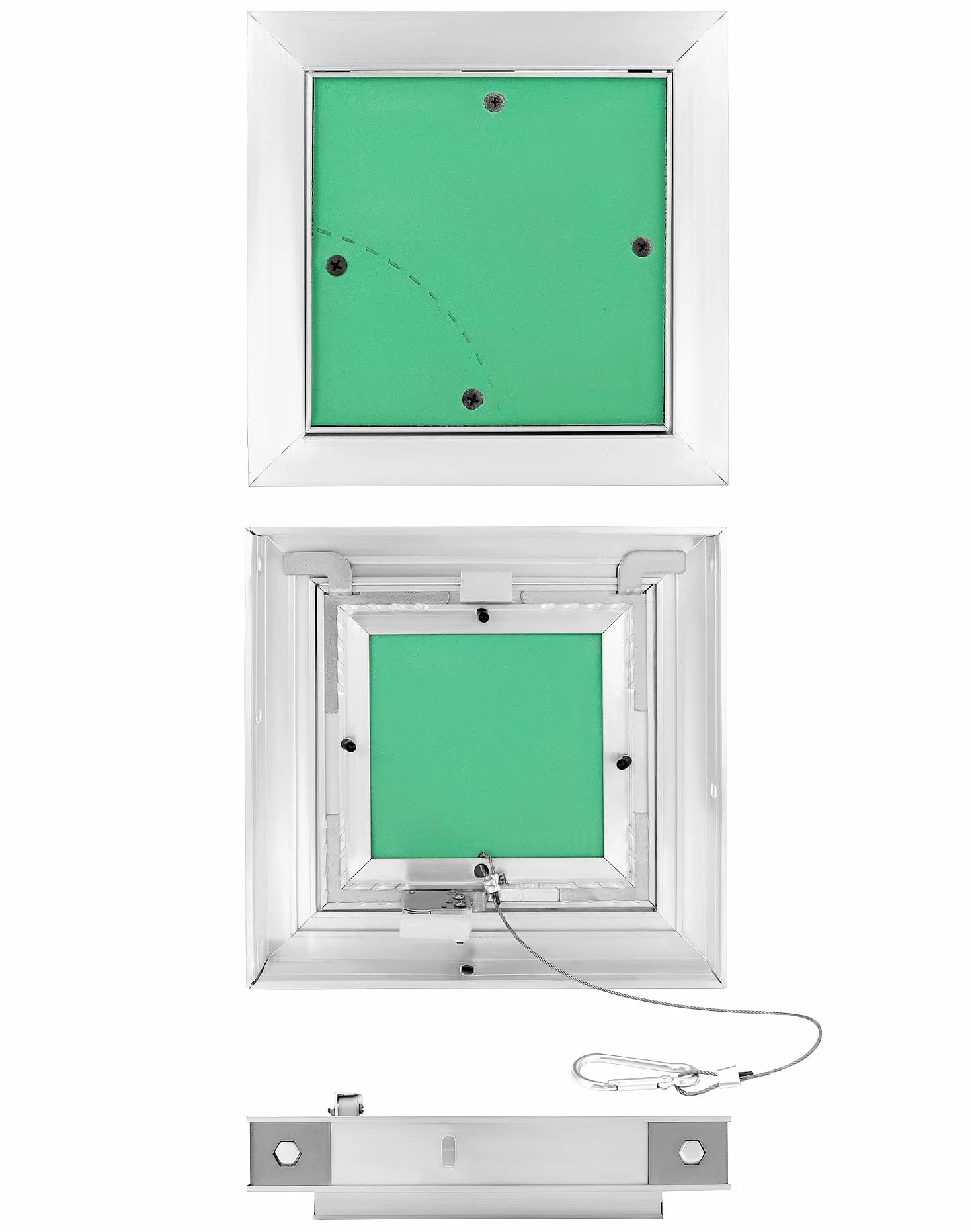 QWORK Panel dostępowy płyta gipsowo-kartonowa 15 x 15 cm rama aluminiowa 12,5mm