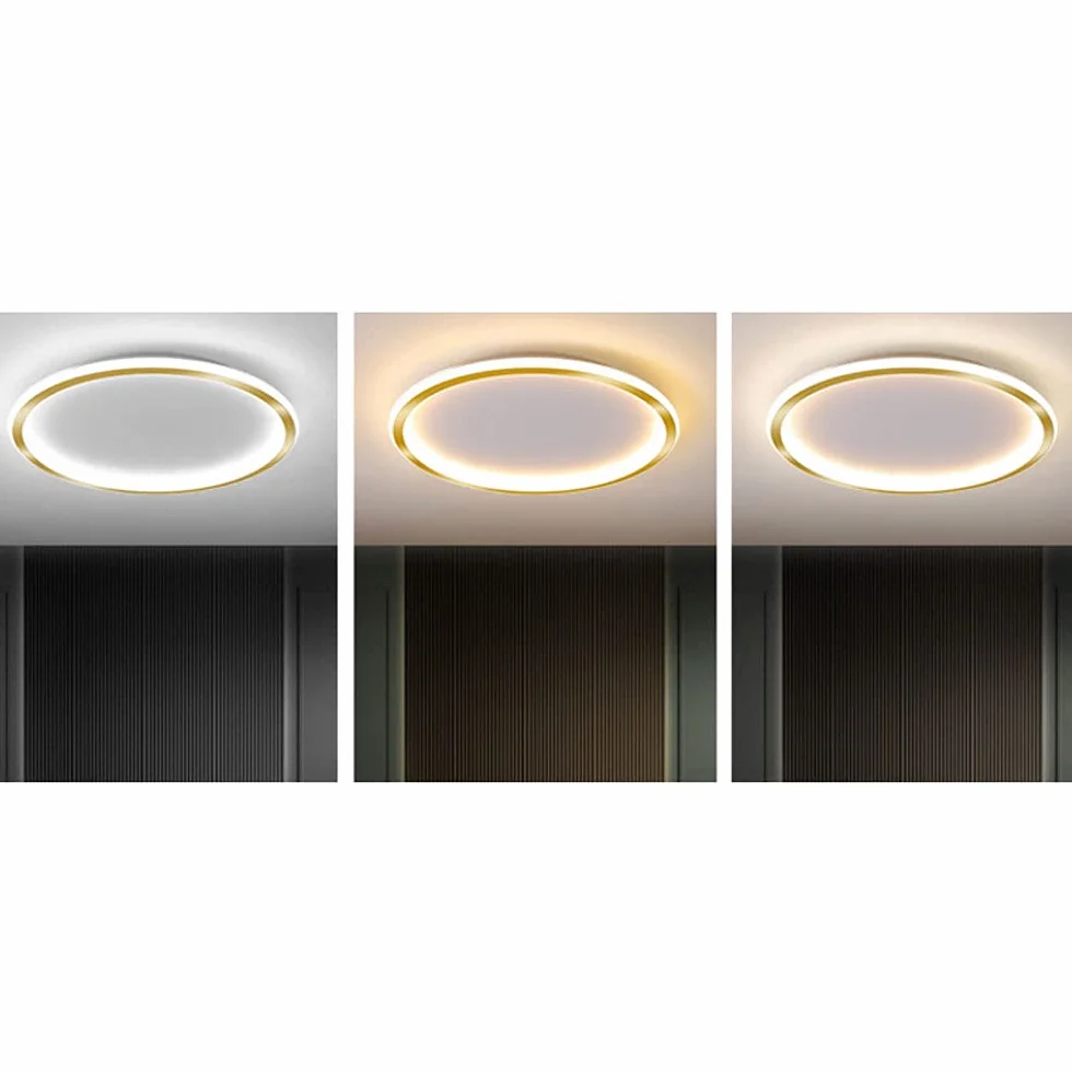 Lampa Sufitowa LED Ultra-cienka Okrągła Akrylowa Trójkolorowa Ściemniana do Salonu Sypialni