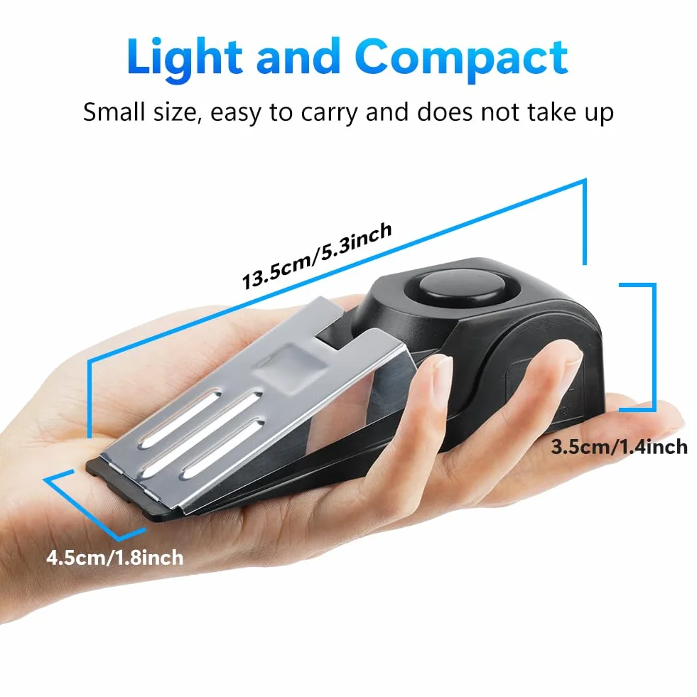 Flintronic Alarm zatrzymania drzwi 120 dB, przenośny klin antypoślizgowy z alarmem