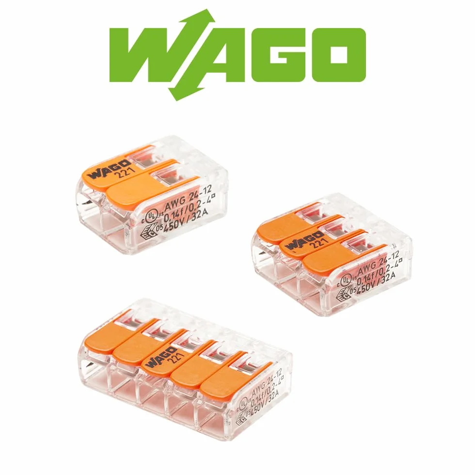 Różnobarwne pudełko WAGO 50 zacisków - 30 x 2,15 x 3 i 5 wejść