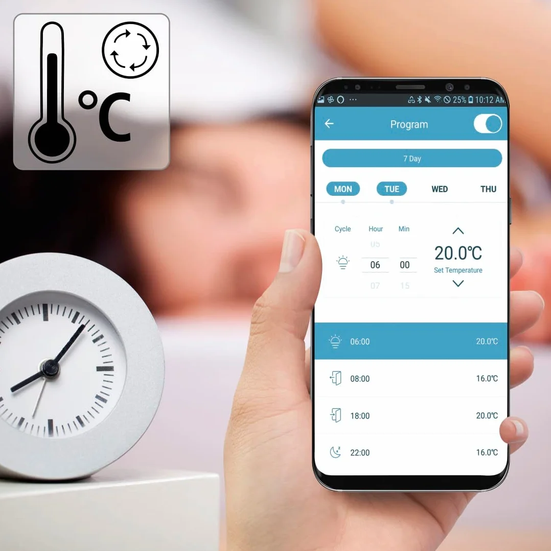 Hama Inteligentny termostat do grzejników WiFi programowalny regulacja ogrzewania oszczędność energii