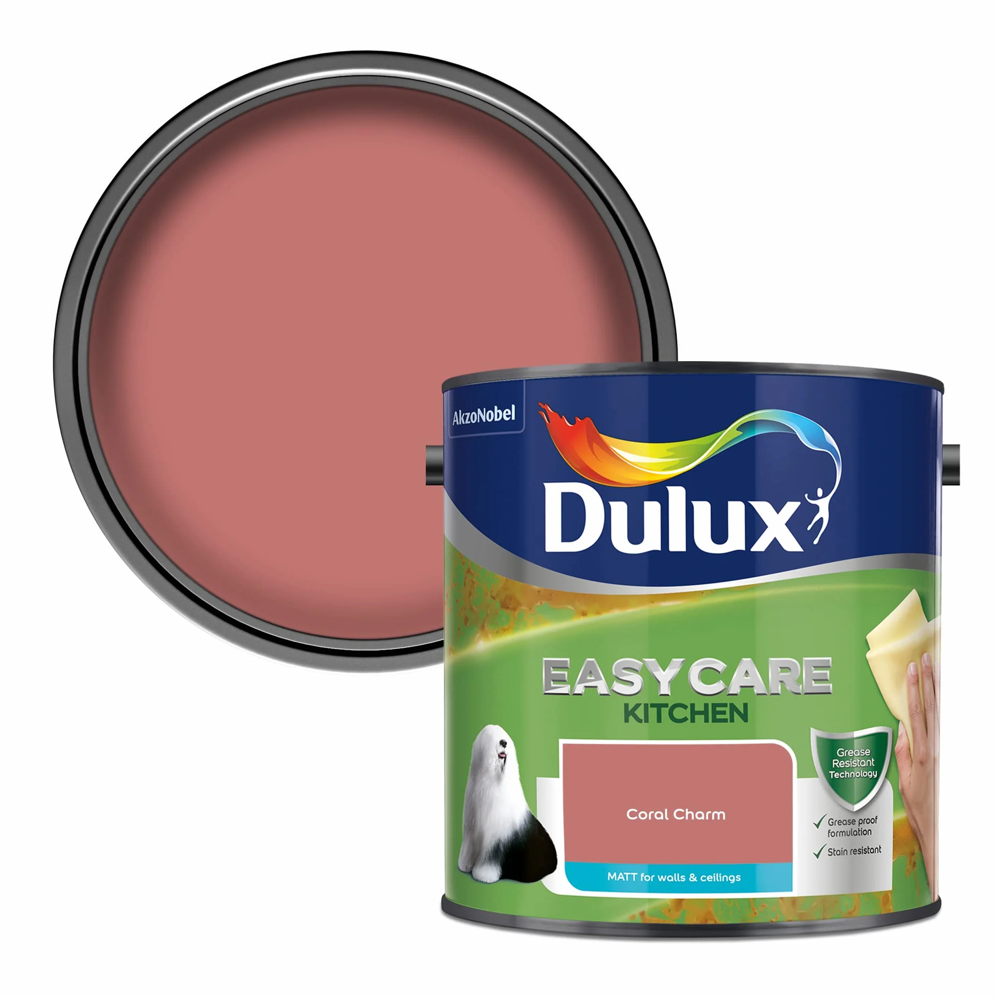 Dulux Easycare kuchenna matowa farba emulsyjna, koralowa zawieszka 2,5 l