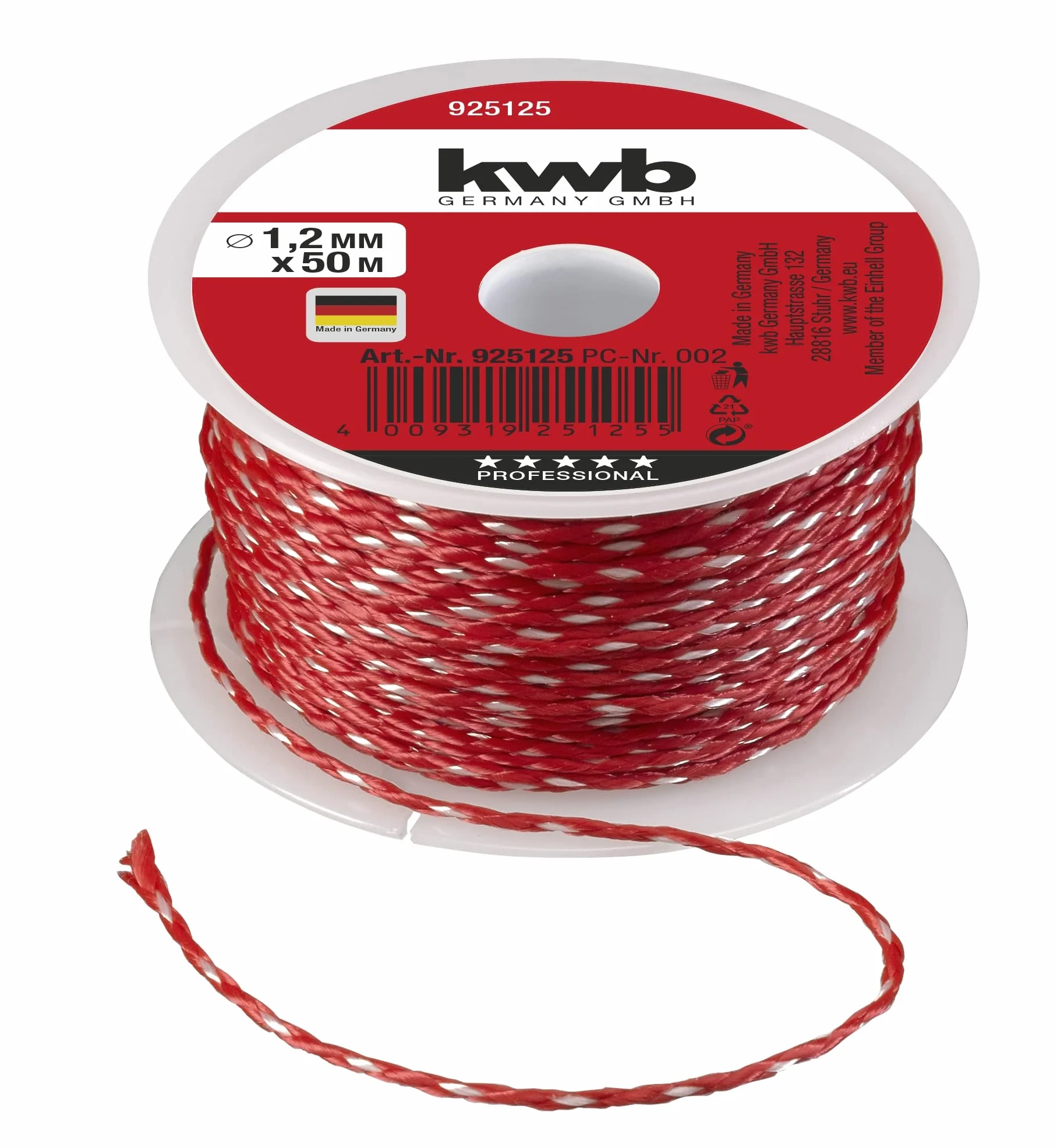 Kwb Sznurek Murarski 50 m x 1,2 mm Czerwony