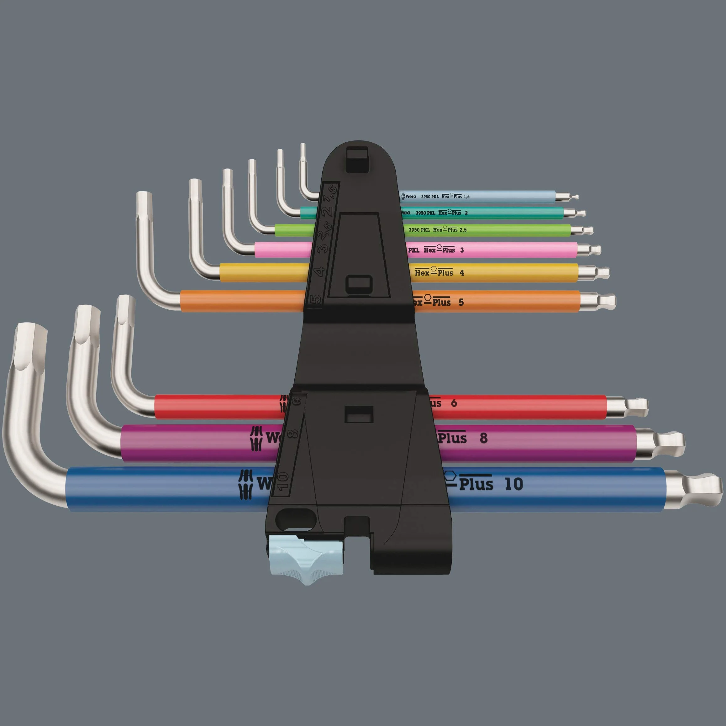 Wera zestaw kluczy kątowych 3950/9 Hex-Plus Multicolour HF Stainless 1 metryczny stal nierdzewna 9-częściowy