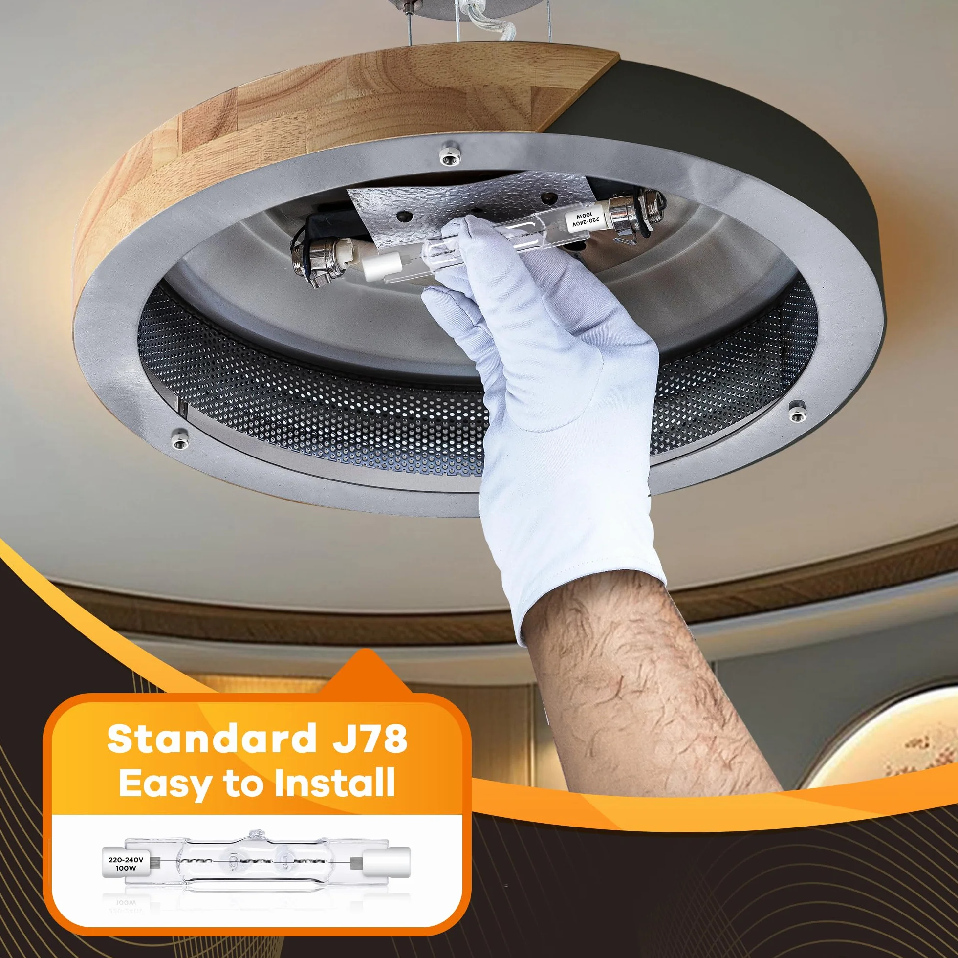 Morotty Żarówka R7S 78 mm 100 W 230 V ściemniana 2800 K 6 sztuk