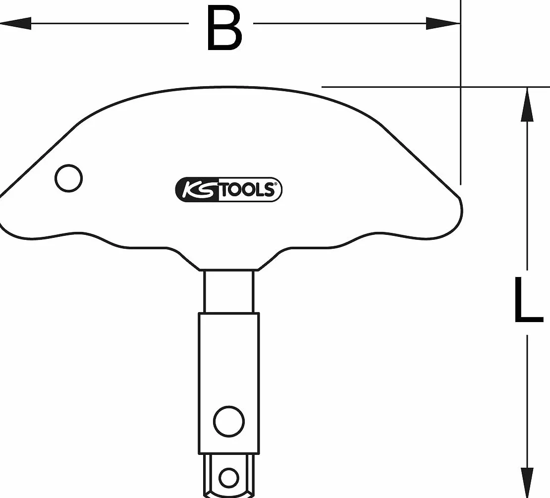 KS Tools 516.1404 Uchwyt T napędowy 4-stronny 3/8" x 1/4"