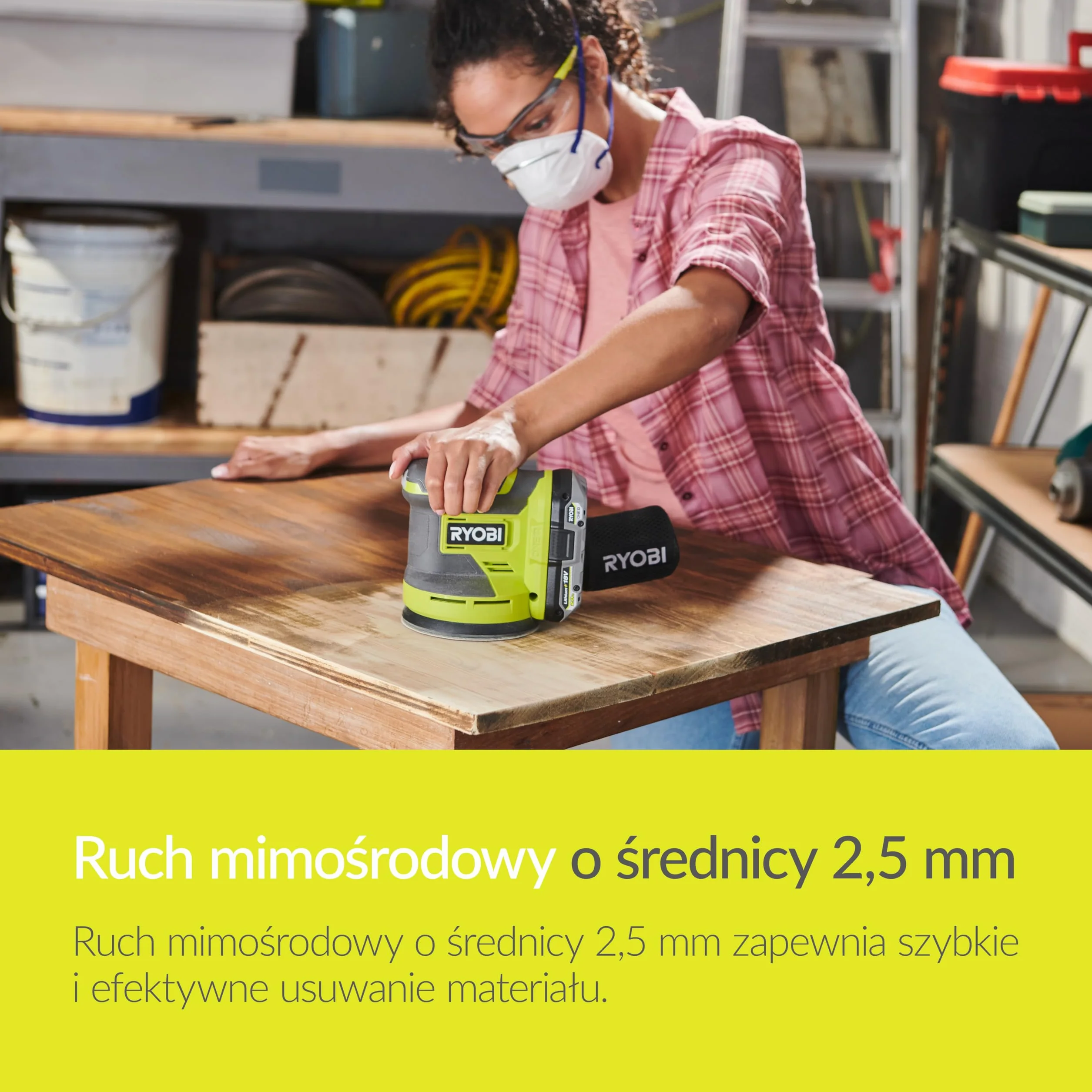 Ryobi Szlifierka Mimośrodowa 18V RROS18-0