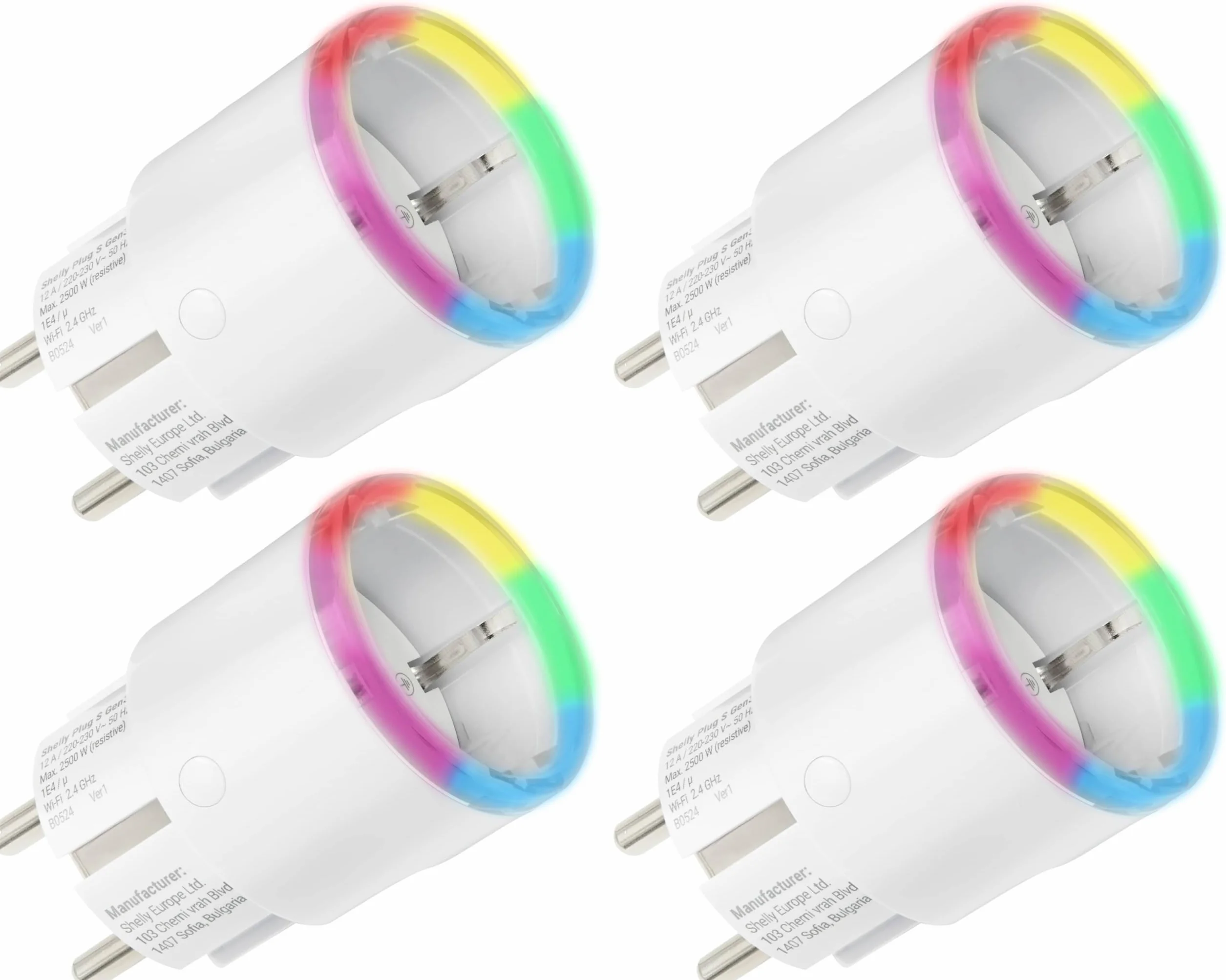 SHELLY Gniazdko WLAN Plug S Gen3 biały matowy 4 sztuki