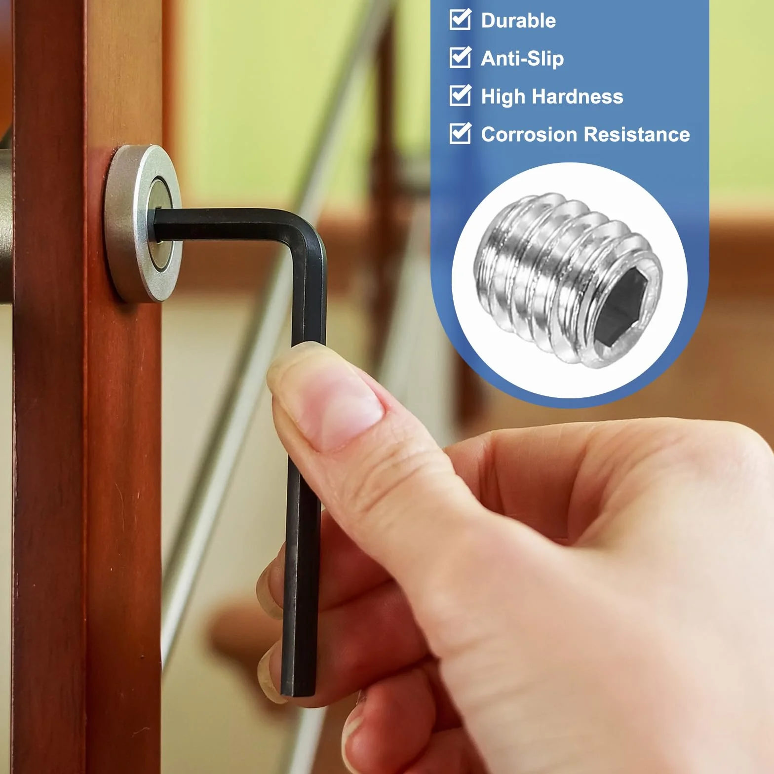 PATIKIL 100 sztuk śrub bez łba sześciokątnego M3 x 4 mm ze stali nierdzewnej 304