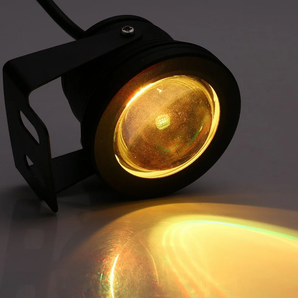 OÅwietlenie podwodne 12V 10W z pilotem, diody LED multi RGB Wodoodporne oÅwietlenie LED Lampa staw ogrodowy, podwodne oÅwietlenie zmieniajÄce kolor na basen, akwarium, fontannÄ (czarne)