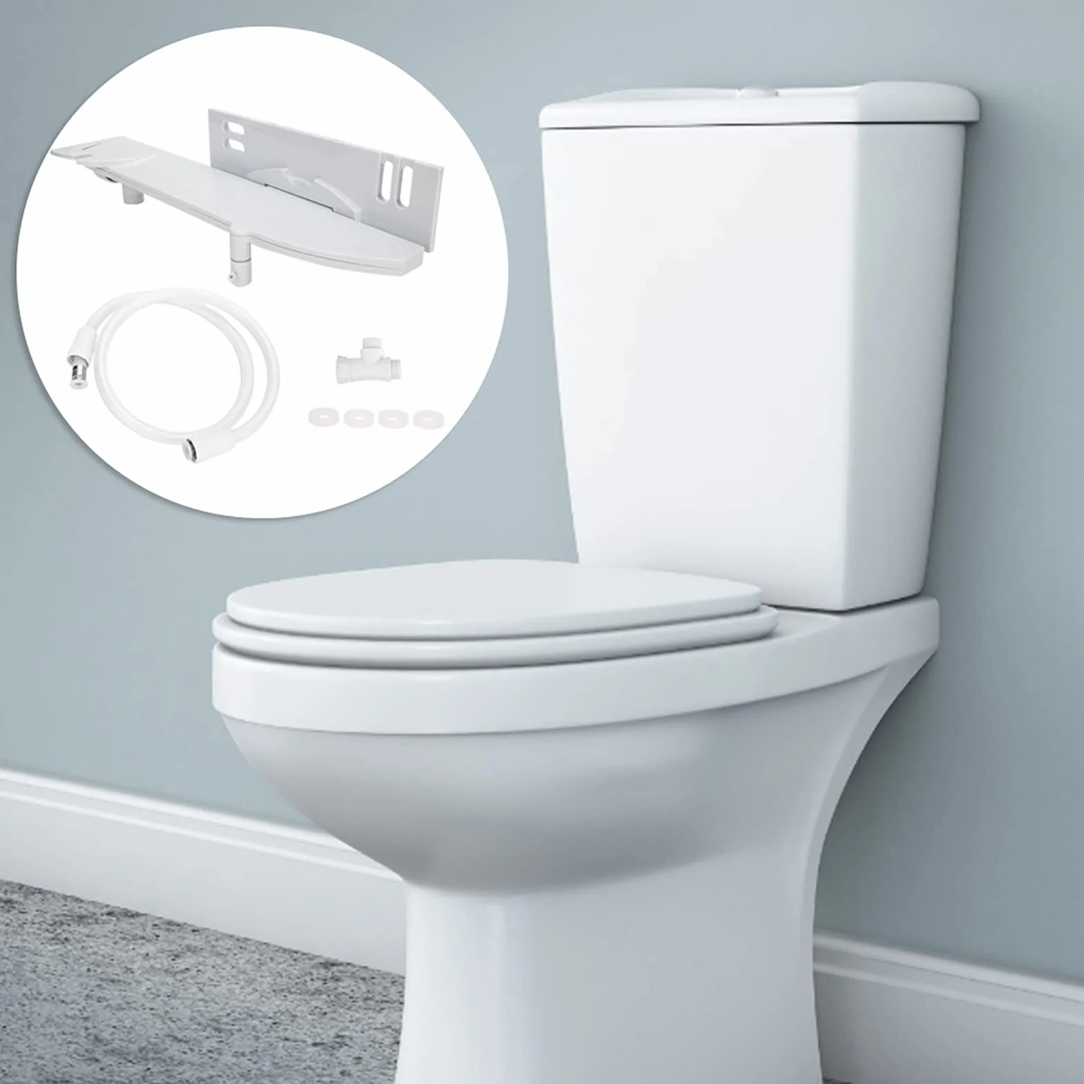 WC-Sprühreiniger ABS-Bidet-Sprayer Selbstreinigende Düse Handheld-Bidet-Toiletten-Sprayer Frischwasserspray frontale weibliche Waschung