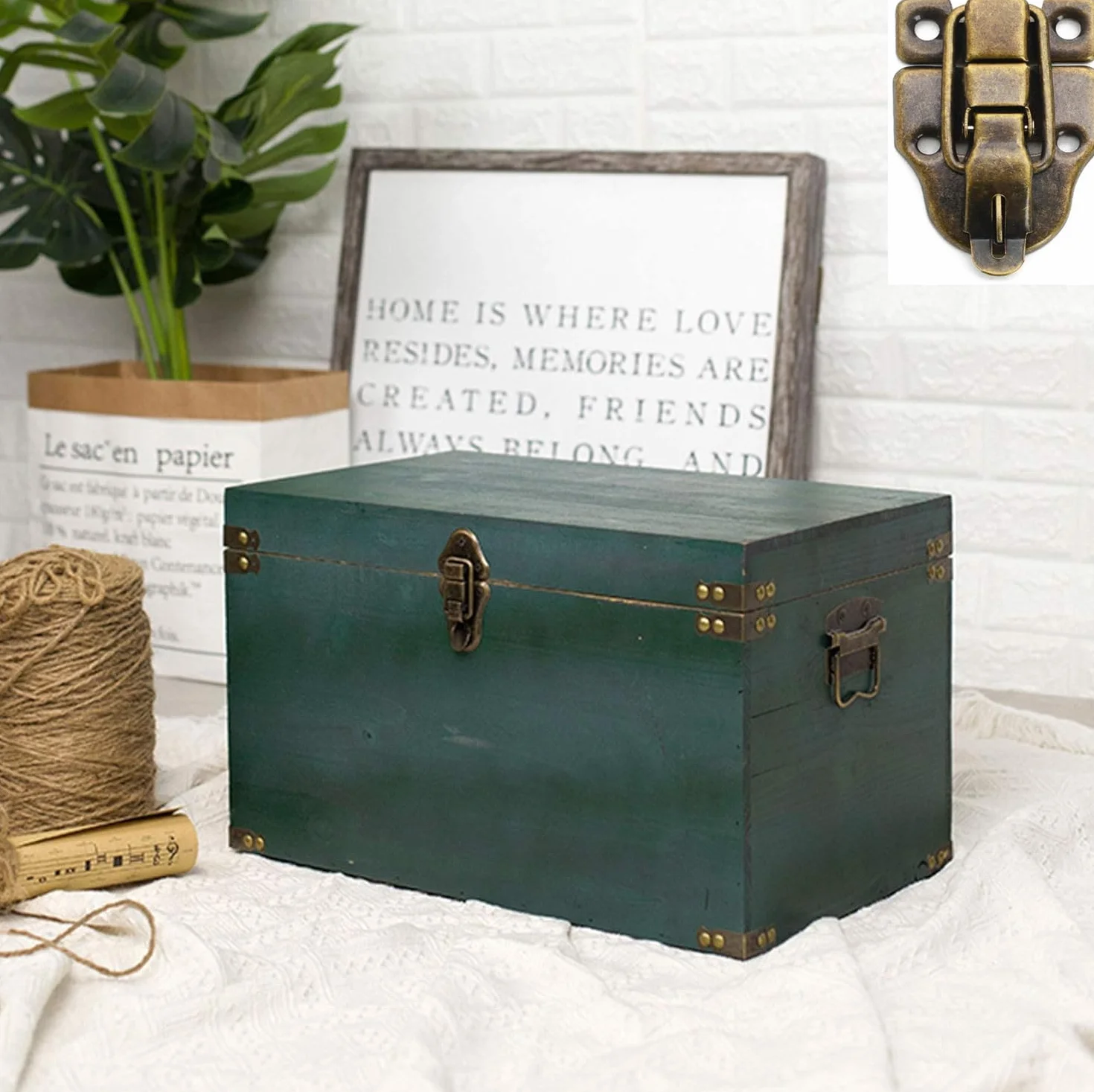Antyczne metalowe zapięcie do skrzynki vintage 6 sztuk z otworem na kłódkę