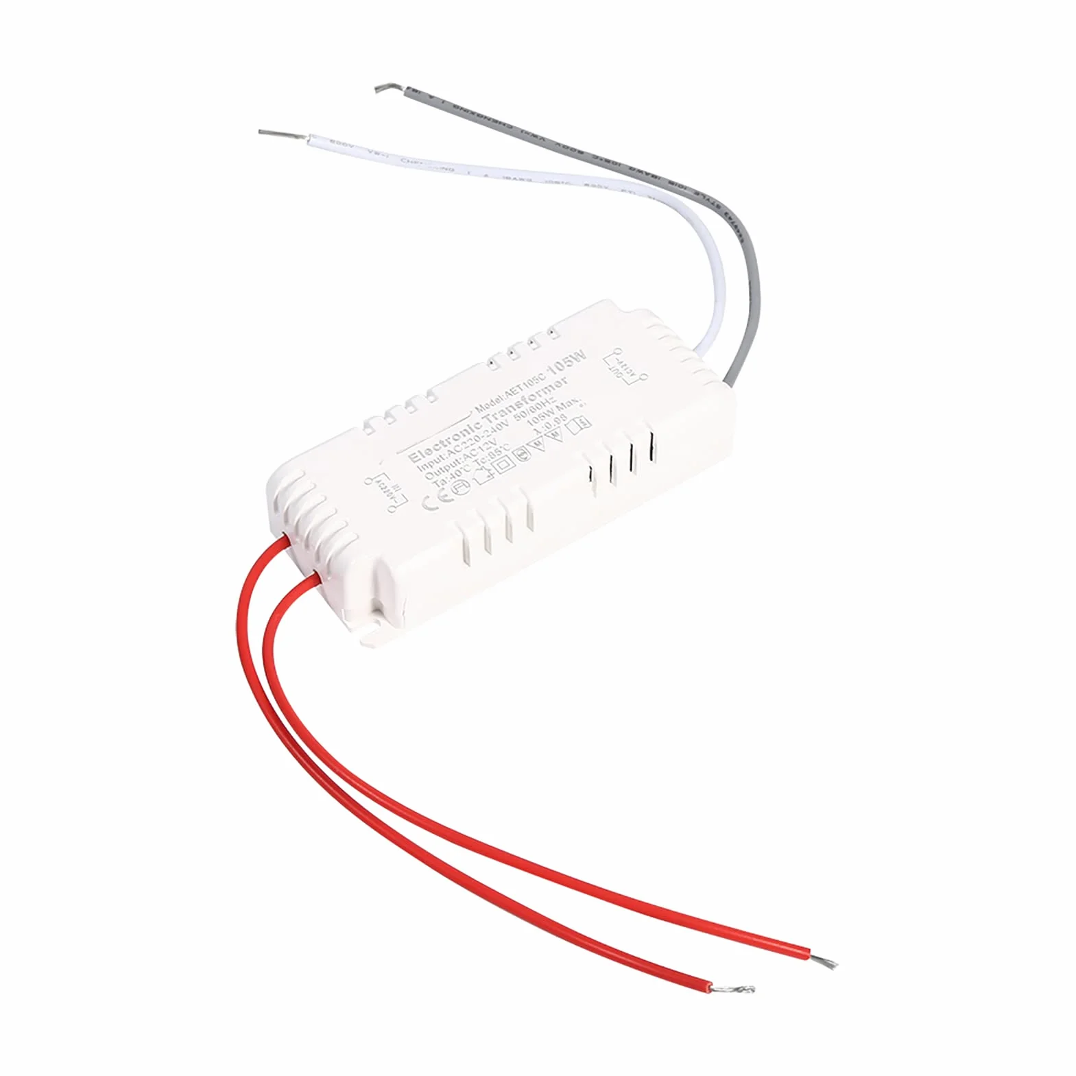 Halogenowa 12 V Sterownik żarówki Zasilacz Transformator Elektroniczny Plastikowa Obudowa Maks. 105 W z Napięciem Wejściowym AC 220–240 V dla Lamp Kwarcowych 12 V