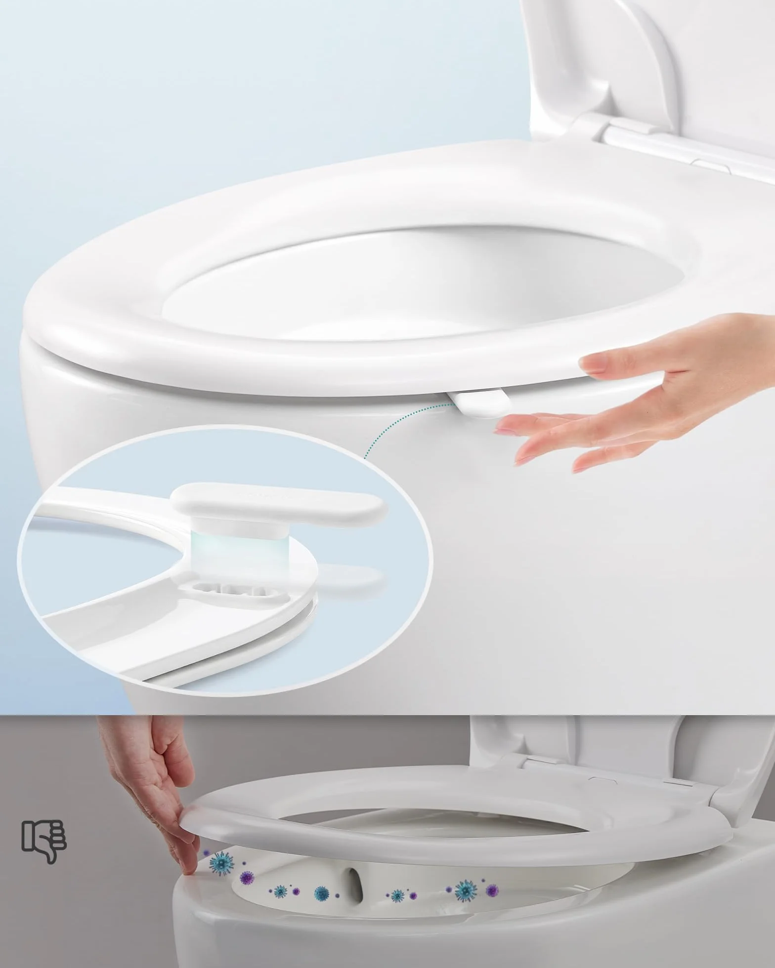SONGMICS Deska sedesowa dla dziecka mechanizm cichego zamykania wyjmowana mocznikowo-duroplast nośność 300 kg biała BTL106WZ01