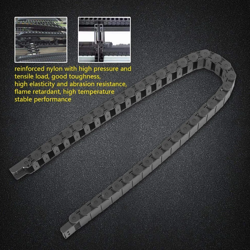 Ausla Łańcuch Kablowy Nylonowy 15x30mm, 1m, Przeciągający Kabel do Grawerowania