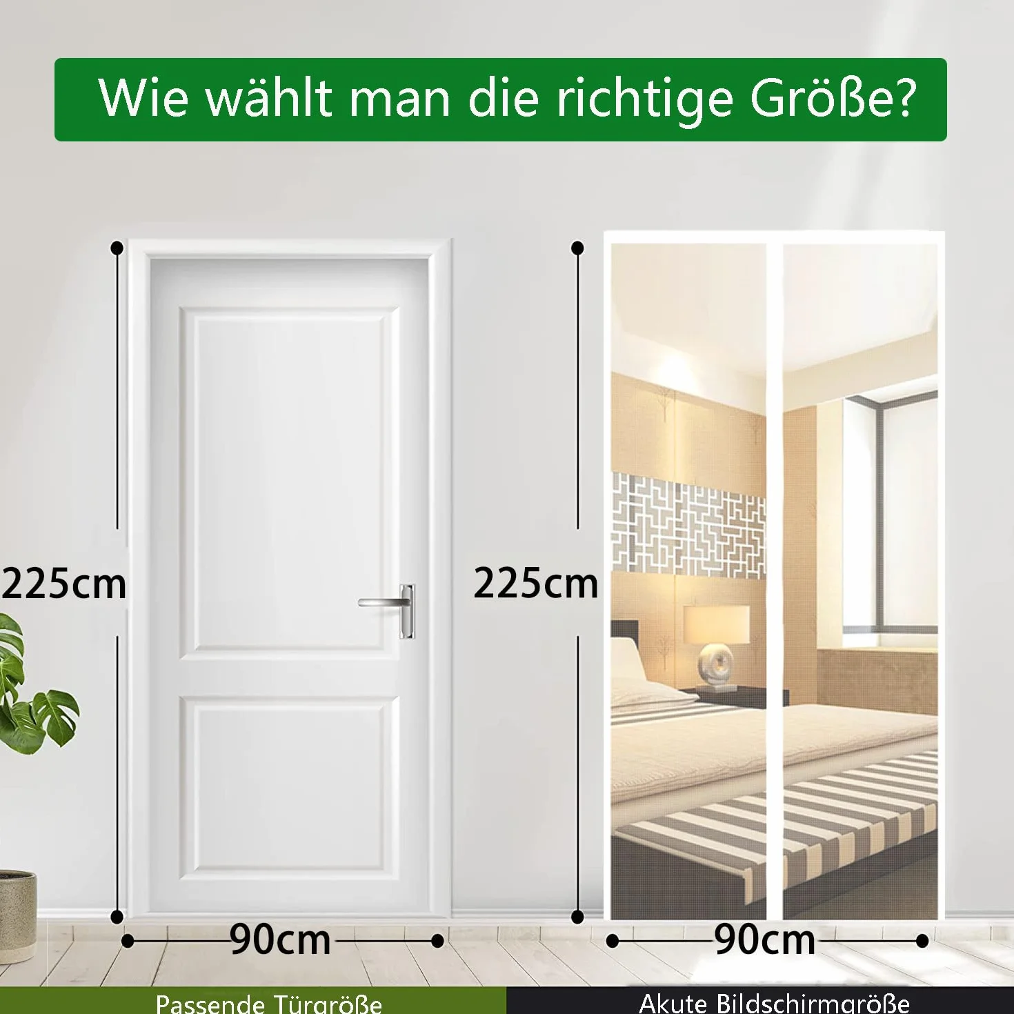 Moskitiera magnetyczna na drzwi balkonowe 90 x 225 cm biała wzmocniona