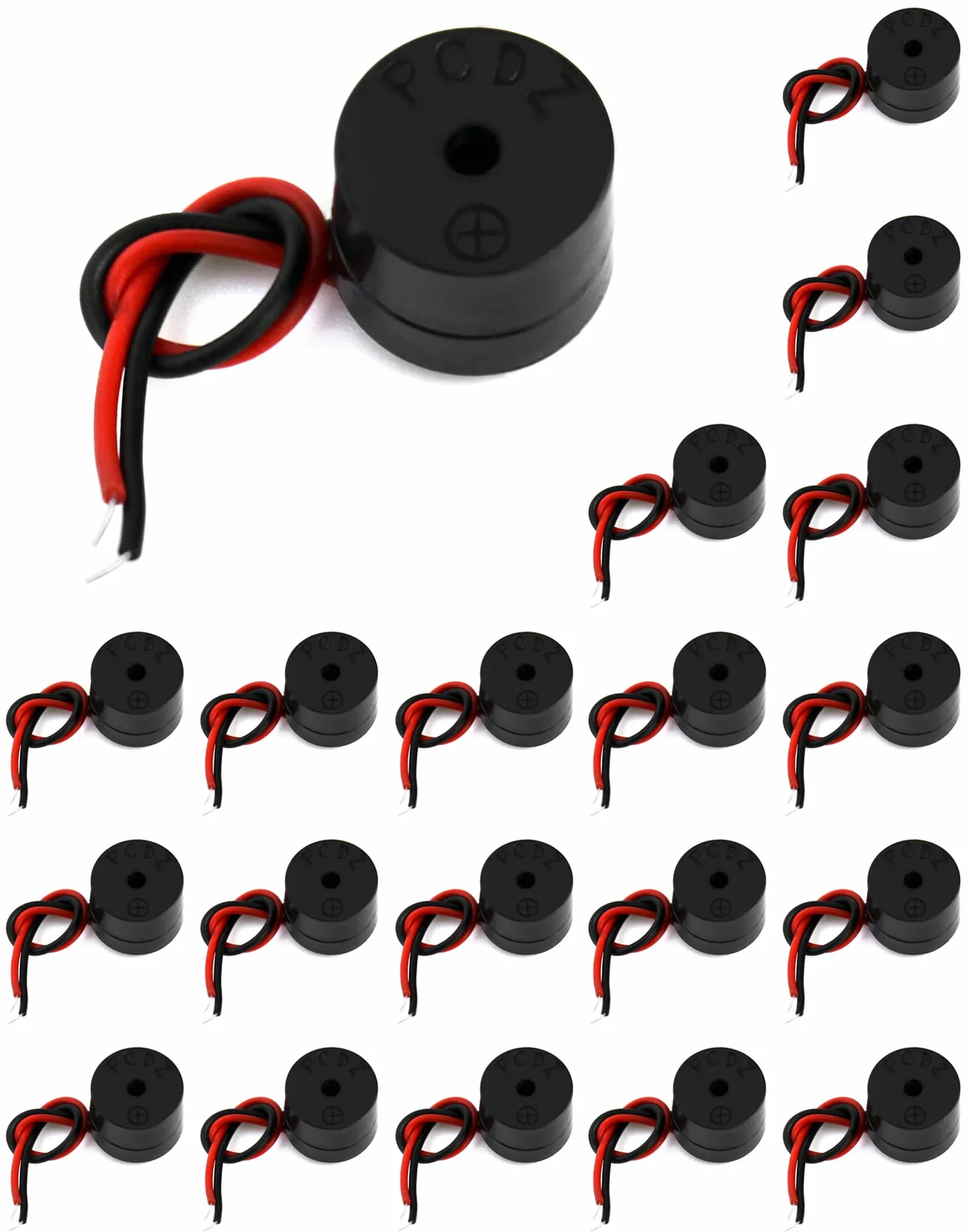 QWORK brzęczyk elektroniczny aktywny 3-12 V 85 dB piezo alarmowy 50 mm