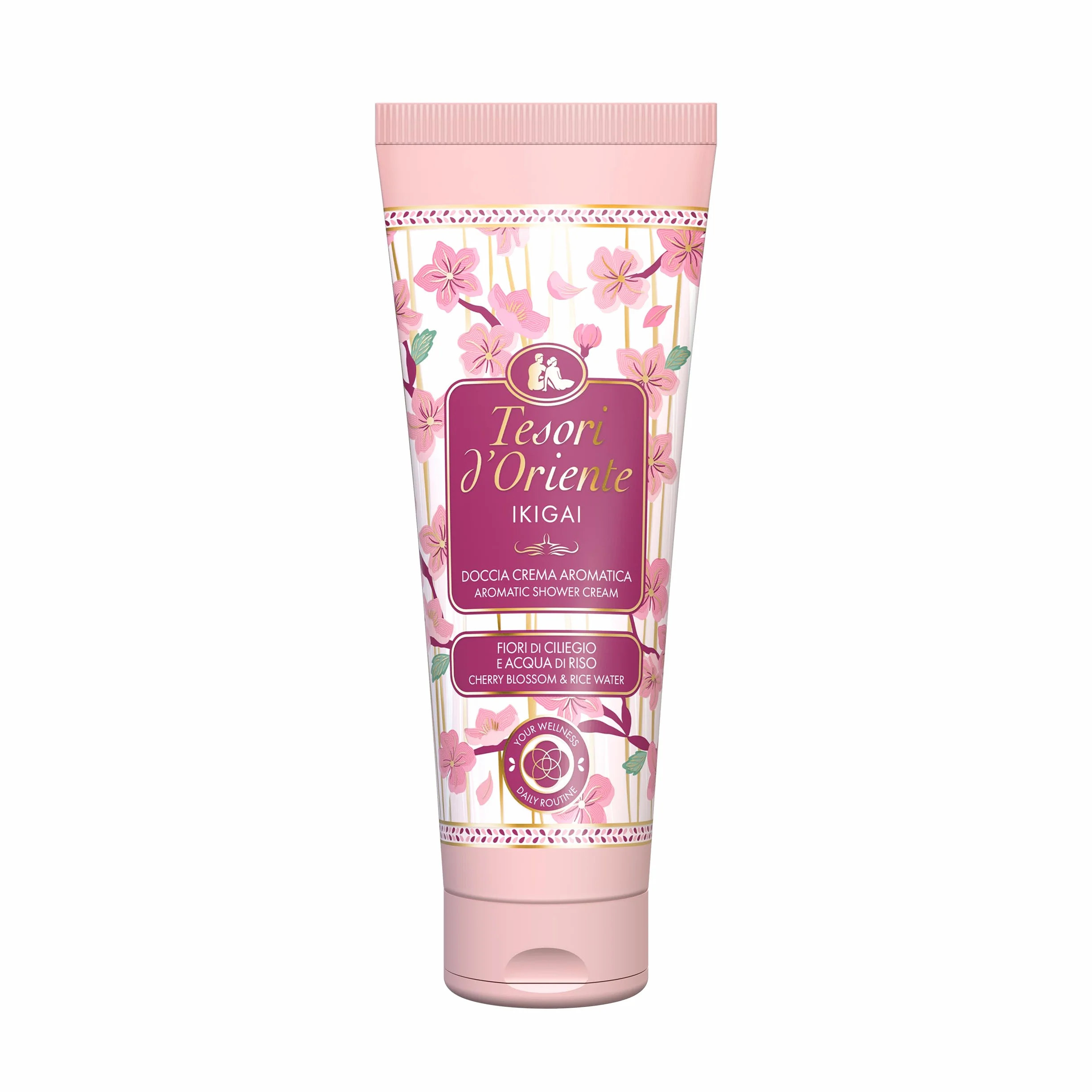 Tesori d'Oriente Ikigai krem pod prysznic z nutami kwiatowymi, kwiat wiśni i woda ryżowa, nadaje skórze czyste samopoczucie i 250 ml