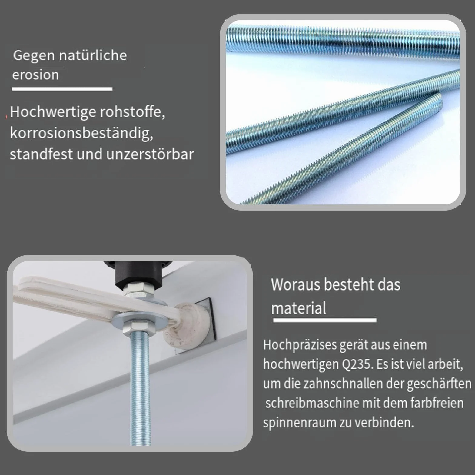 Pręt gwintowany M8 x 300 mm, stal nierdzewna, DIN 976, ocynkowany, 2 sztuki