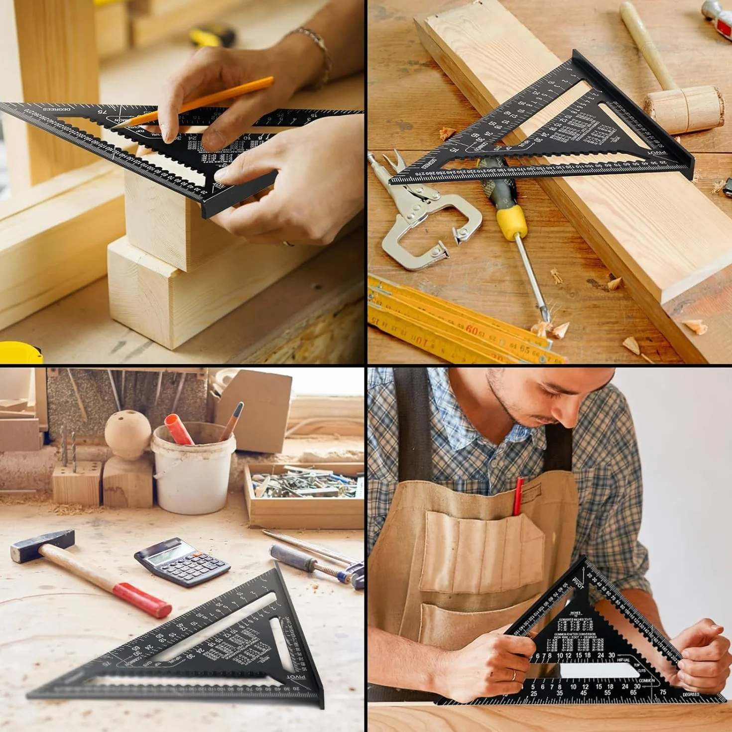 AivaToba Speed Square 30 cm Aluminiowy Kątownik Stolarski Trójkątny