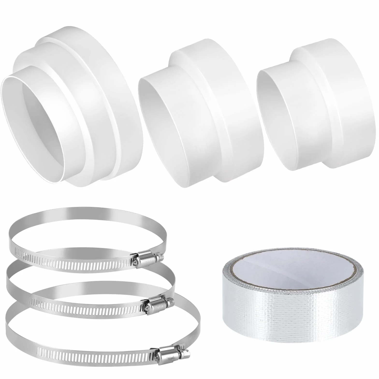 Adaptery do węża wylotowego reduktor Ø 79-97 100-116 120-136-146 mm z zaciskami ze stali nierdzewnej uniwersalne złącze redukcyjne do wentylacji