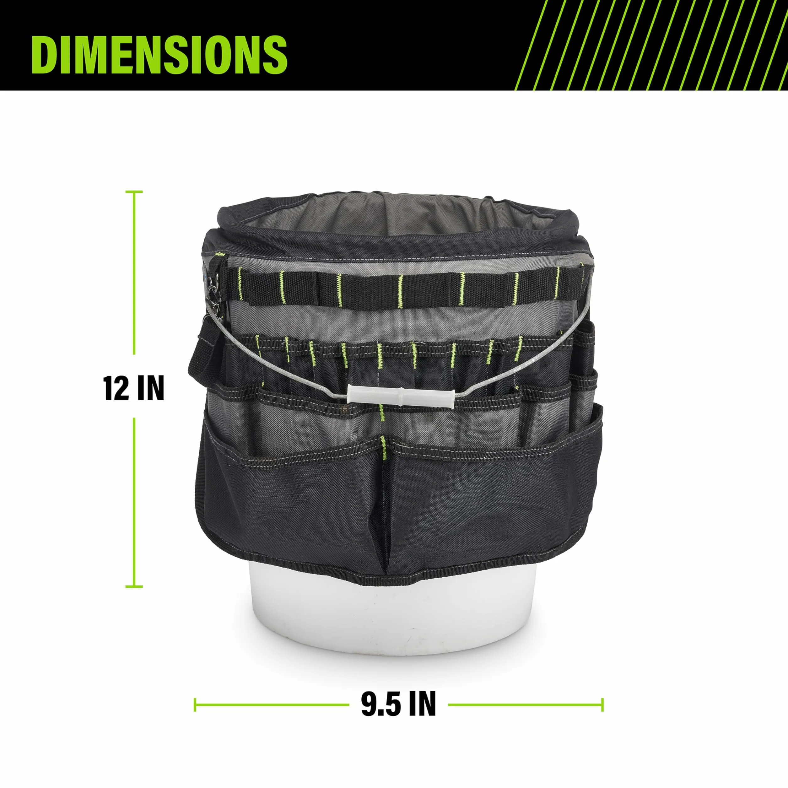 AWP 51-Pocket Bucket Tool Organizer Water-Resistant for 5-Gallon Buckets