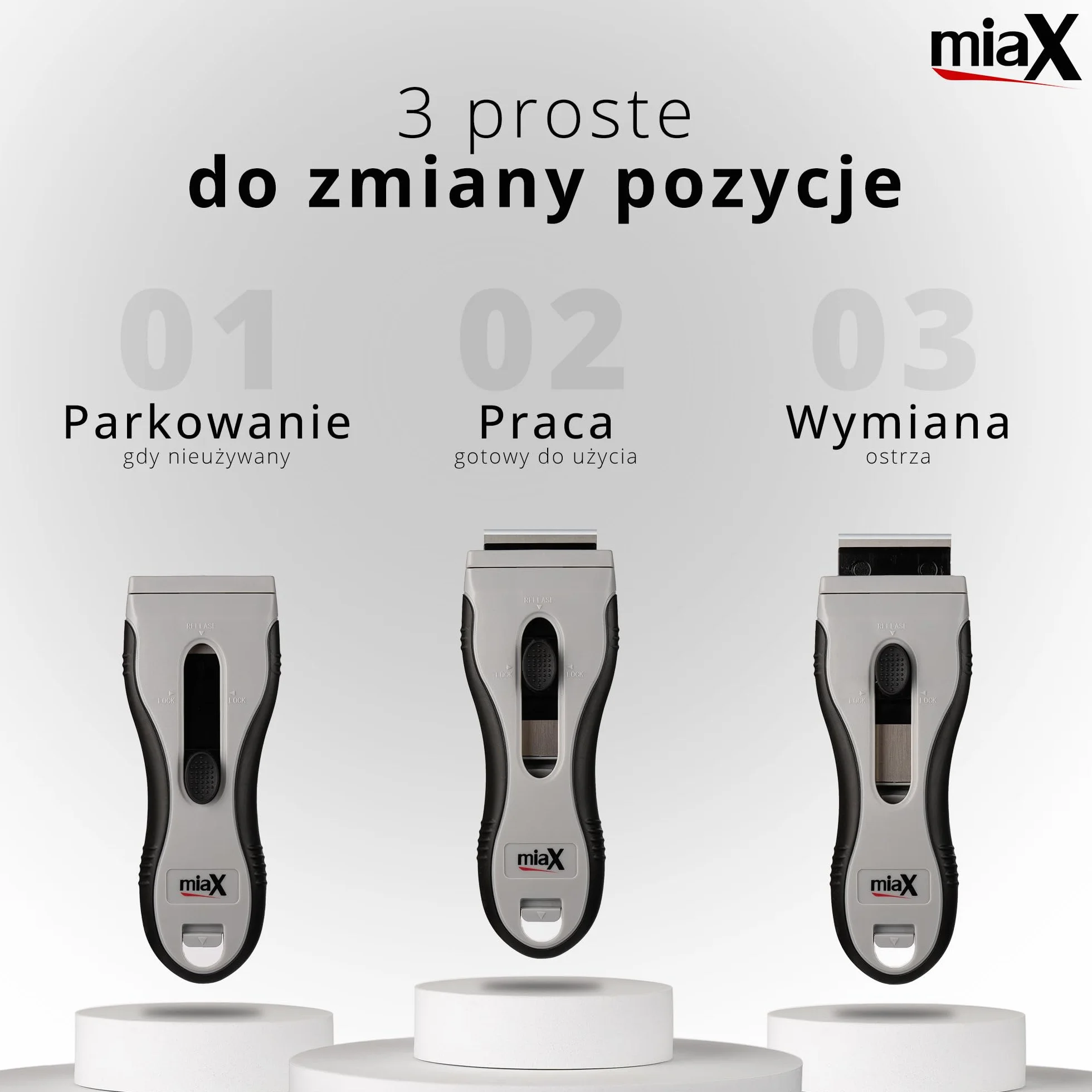 MiaX Premium Skrobak do Płyty Ceramicznej 2.0 – Ergonomiczny skrobak do szkła i płyt grzewczych z 8 wzmocnionymi ostrzami zapasowymi