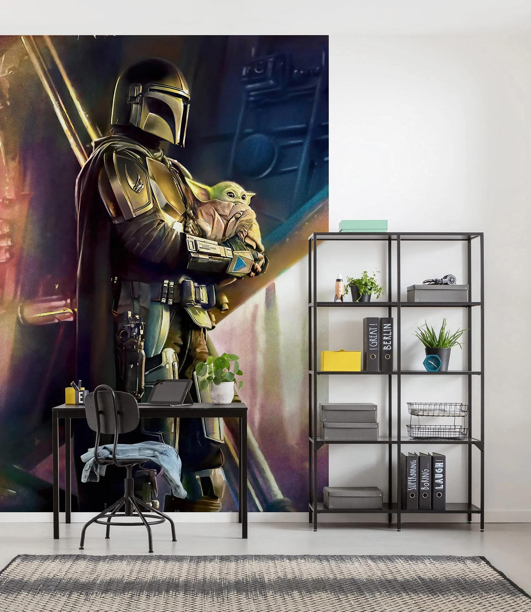 Komar Star Wars fototapeta z włókniny - Mandalorian Savior - wymiary: 200 x 280 cm (szerokość x wysokość) - pokój dziecięcy, tapeta, IADX4-019