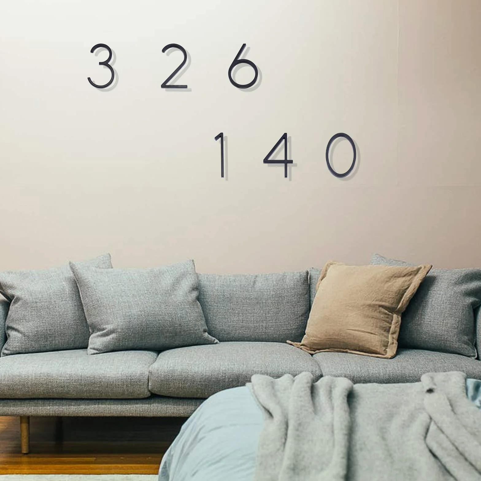 LUTER 12,7cm Srebrne Numery Adresu Domu Numery Uliczne Pływne (9 Czarny)