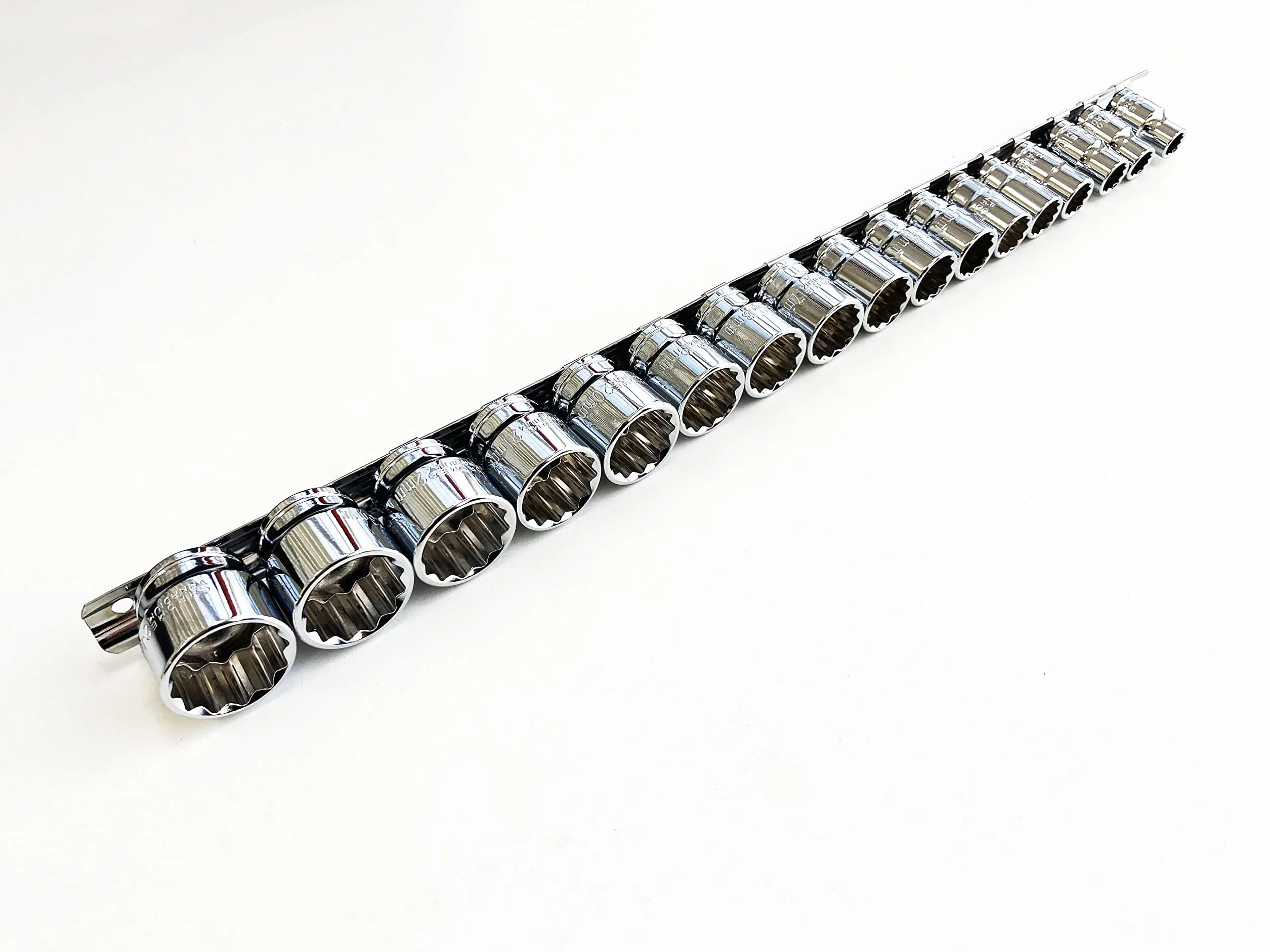 3/8" 12-stronne płytki gniazda CRV 17 szt. na szynie