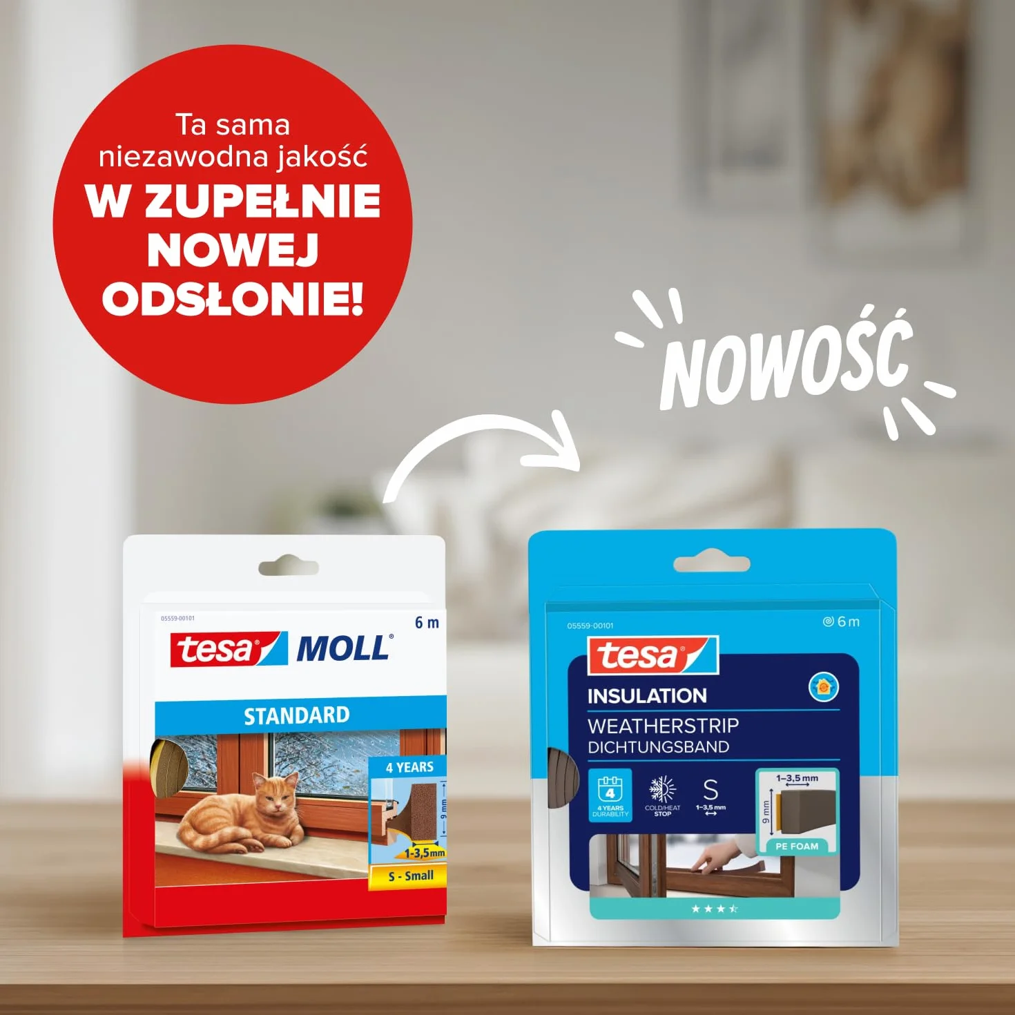 tesa INSULATION S taśma uszczelniająca pianka PE 6m x 9mm x 4mm brązowa