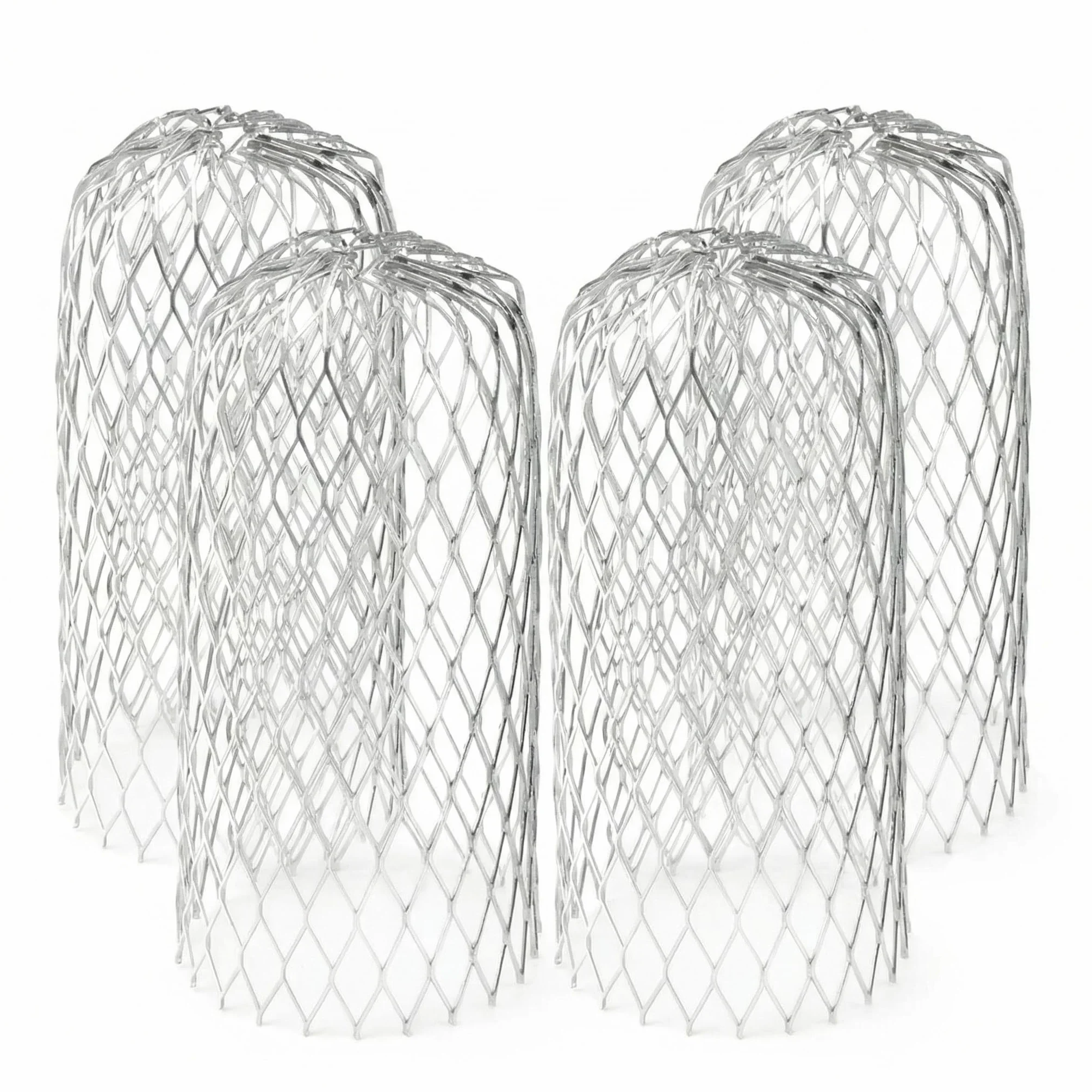 QWORK 4-pak aluminiowa kratka rynny, osłona rynny, wolna od zatykania