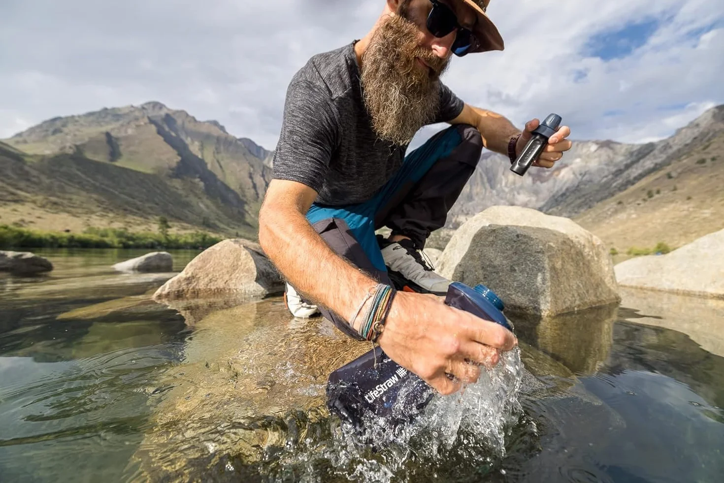 LifeStraw Peak Squeeze Bottle 1L (blue)