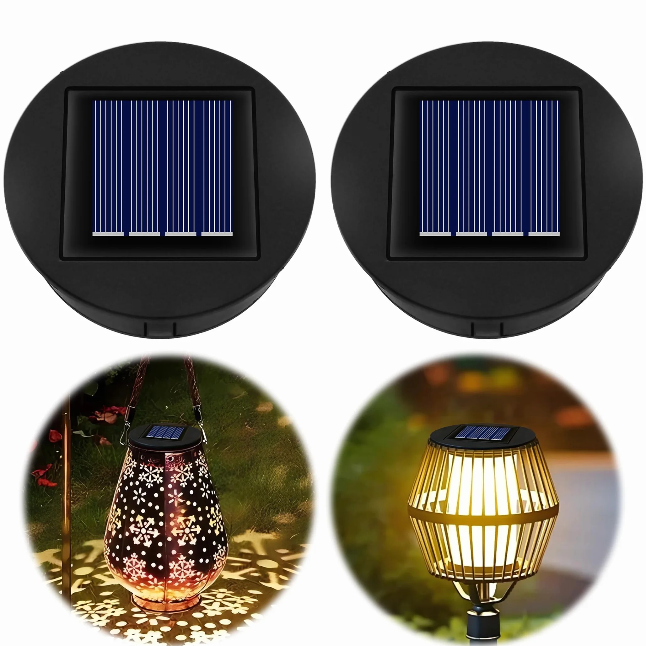Lampa solarna 8 cm 1,2 V 600 mAh IP44 LED ciepłe światło 2 szt