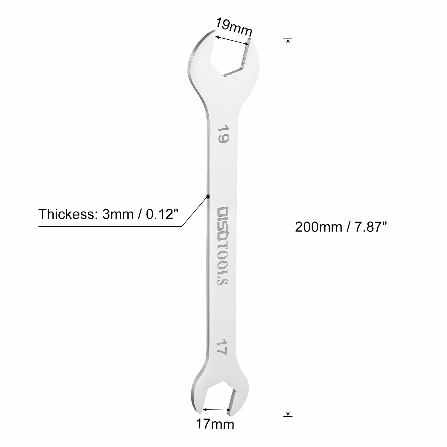 QUARKZMAN Dwustronny klucz oczkowy 17x19 mm metryczny stal nierdzewna 3cr13