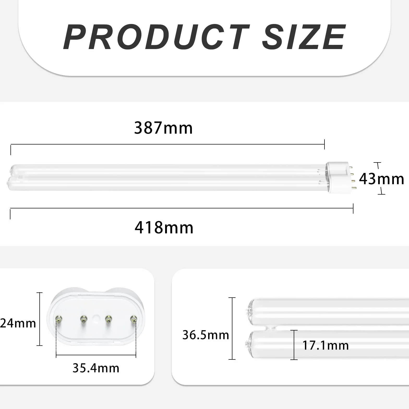 2G11 4PIN lampa dezynfekująca UV 36 W UVC kompaktowa żarówka z filtrem