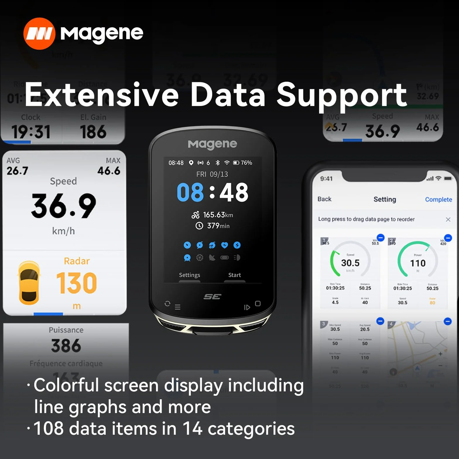 Magene Inteligentny komputer rowerowy GPS C506SE