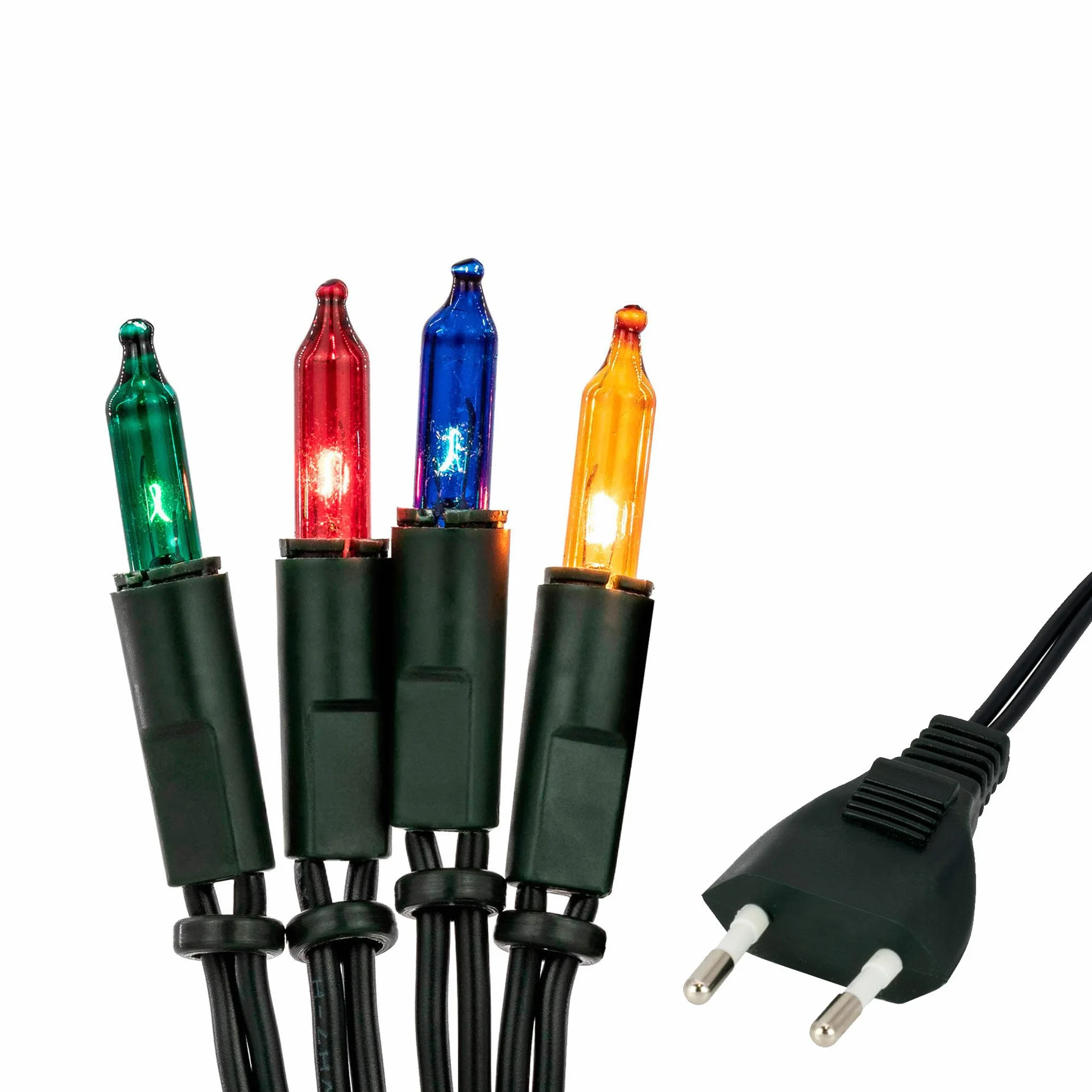 Hellum Wewnętrzny łańcuch świetlny na choinkę 100 kolorowych świateł 14,85 m 59 lm zielony kabel