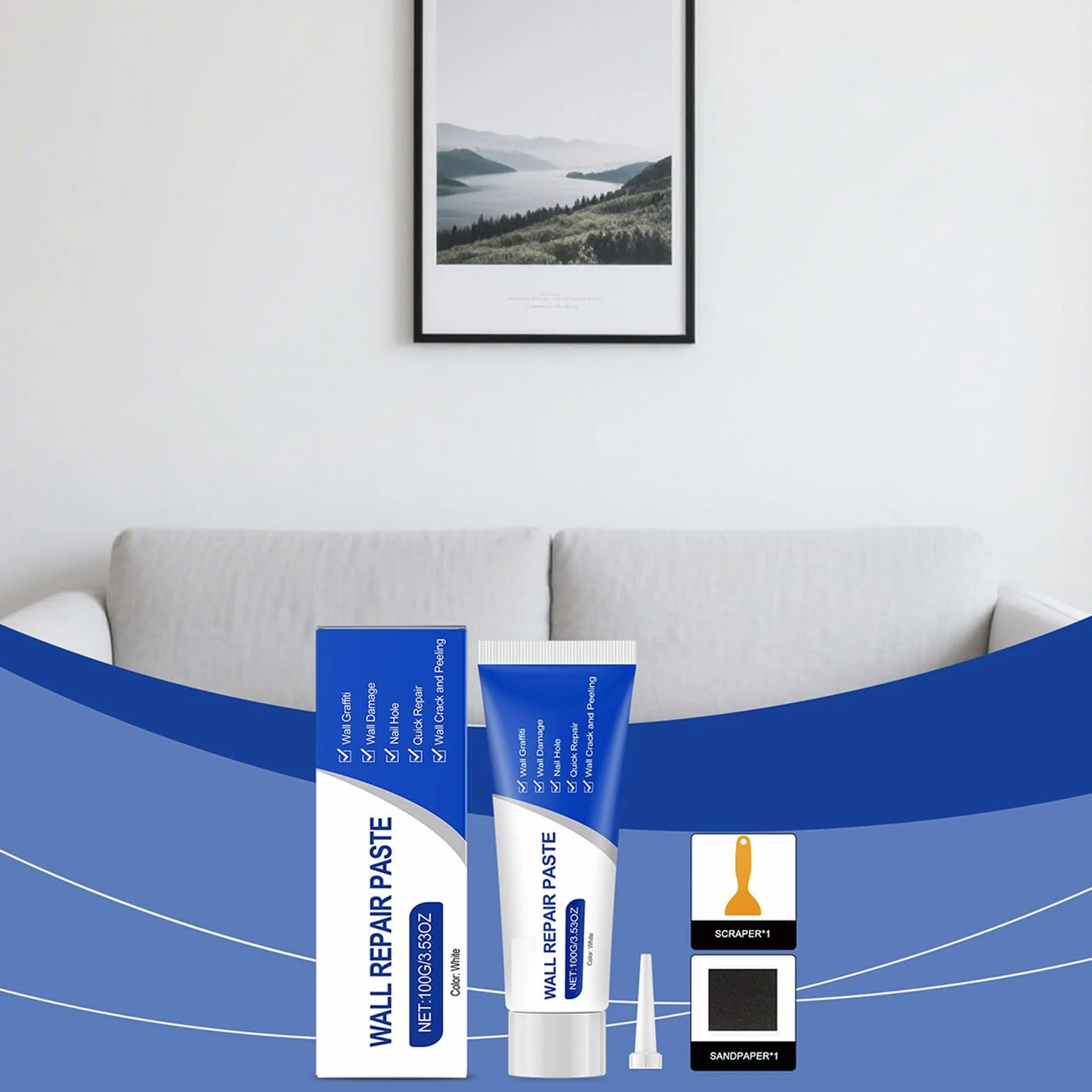Wall Repair Kit, Drywall Patch Paste, Easy Filler for Hole Repair, Home Accessories, Handy Tool for Wall Fixing