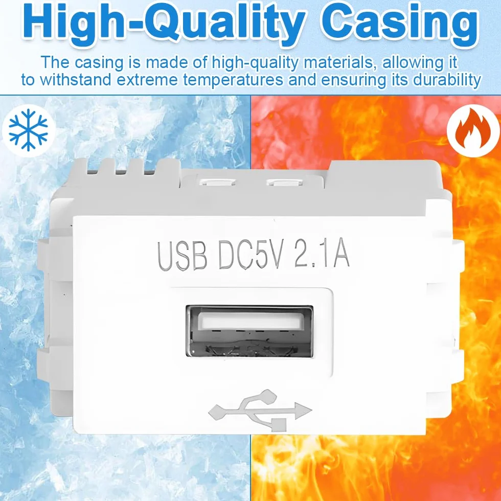 Moduł zasilania USB podtynkowy 220V na 5V 2,1A gniazdo ładowania 3 sztuki