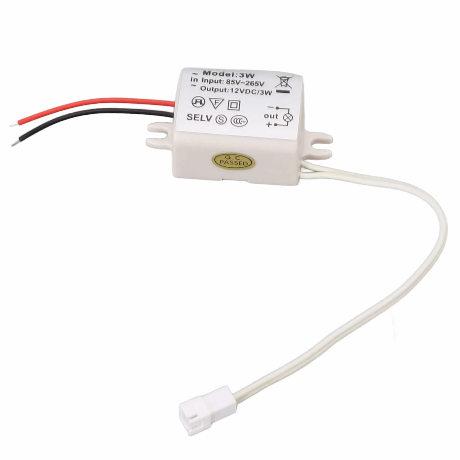 12V 3W LED Driver Power Supply for LED Strip Lights Waterproof Dimmable