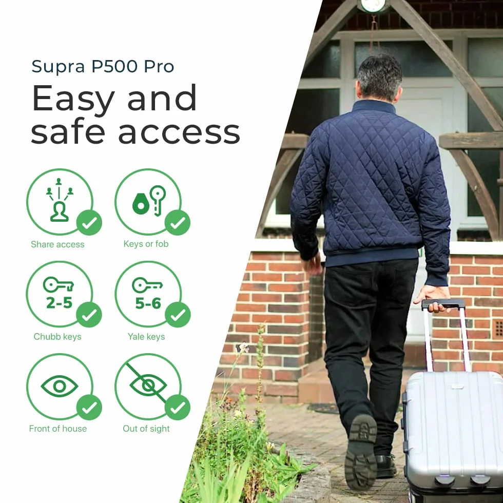 Supra P500 Pro Key Safe z blokadą na klucze, breloki i karty dostępu