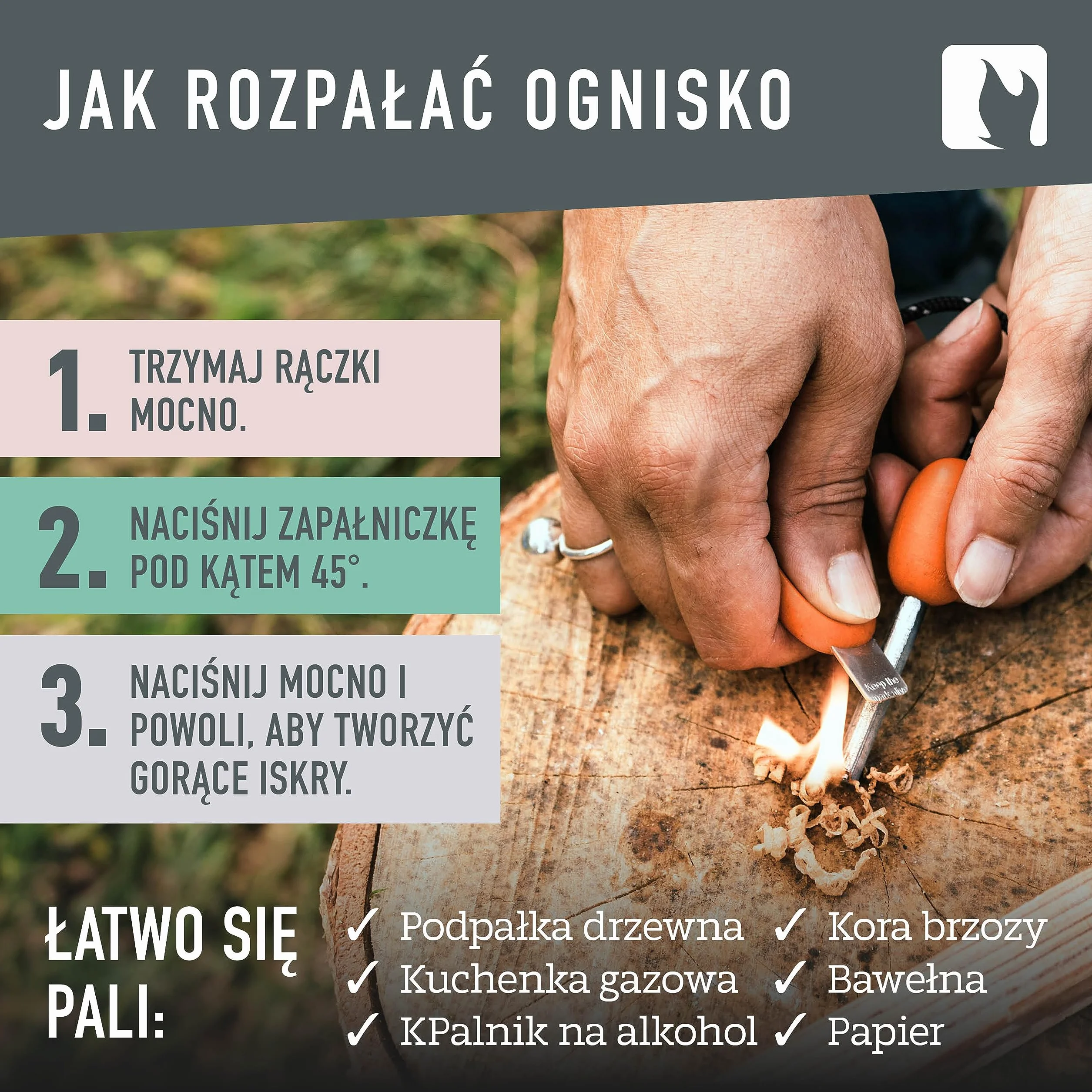 Light My Fire Krzesiwo Magnezowe do Rozpalania Ognia SCOUT, Zestaw Survivalowy Stal Fire Steel – Zestaw do Rozpalania Ognia z Krzemienia i Stali Magnezowej 2w1 – Krzesiwo Wojskowe 3000 Rozpaleń